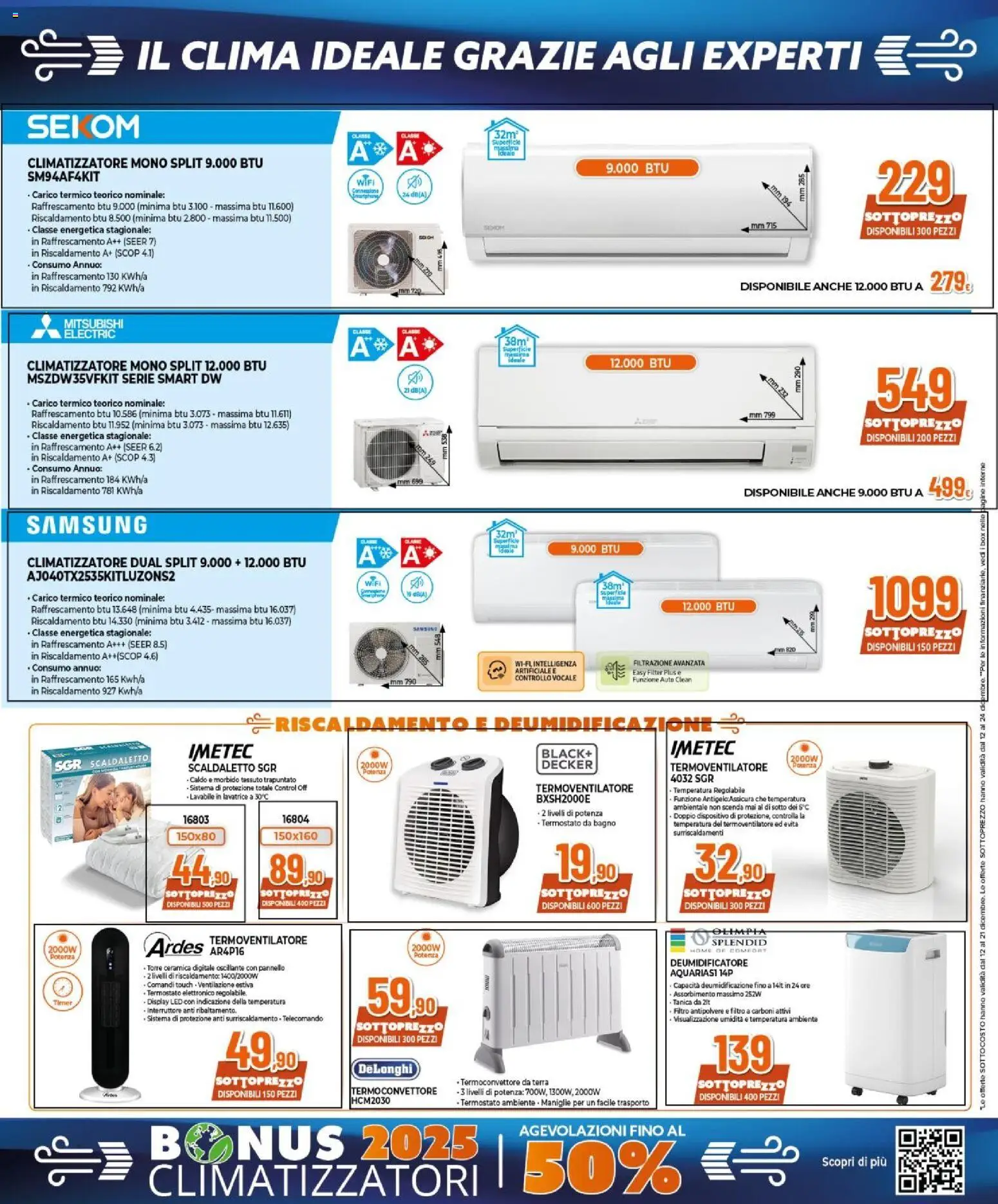 Volantino Expert del 12.12.2025 | Pagina: 37 | Prodotti: Climatizzatore, Telecomando, Lavatrice, Samsung
