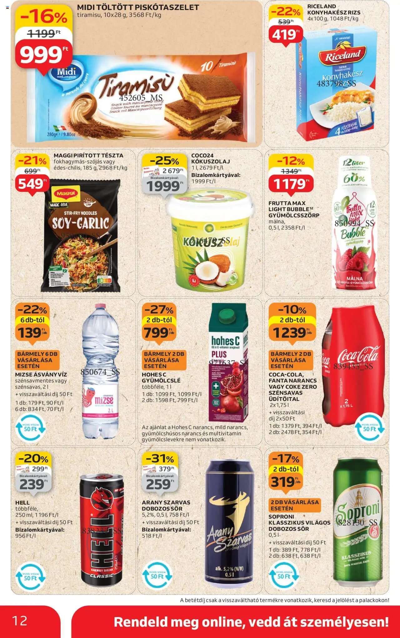 Auchan akciós ujság - amely érvényes a következő dátumtól: 14.08.2025 | Oldal: 12 | Termékek: Kókuszolaj, Hohes c, Dobozos sör, Tészta