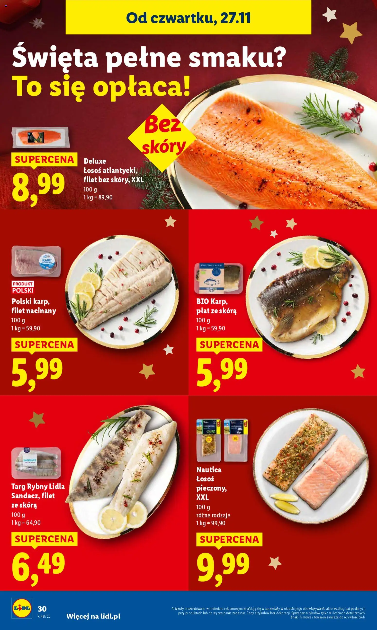 Lidl Black Friday od 27.11.2025 | Strona: 30 | Produkty: Karp, Łosoś, Filet z łososia