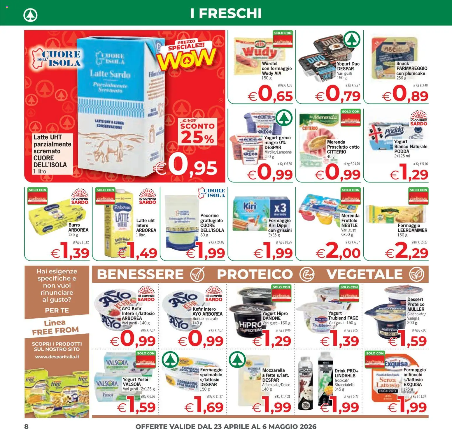 Volantino Eurospar del 23.04.2026 | Pagina: 8 | Prodotti: Yogurt greco, Yogurt, Formaggio, Plumcake