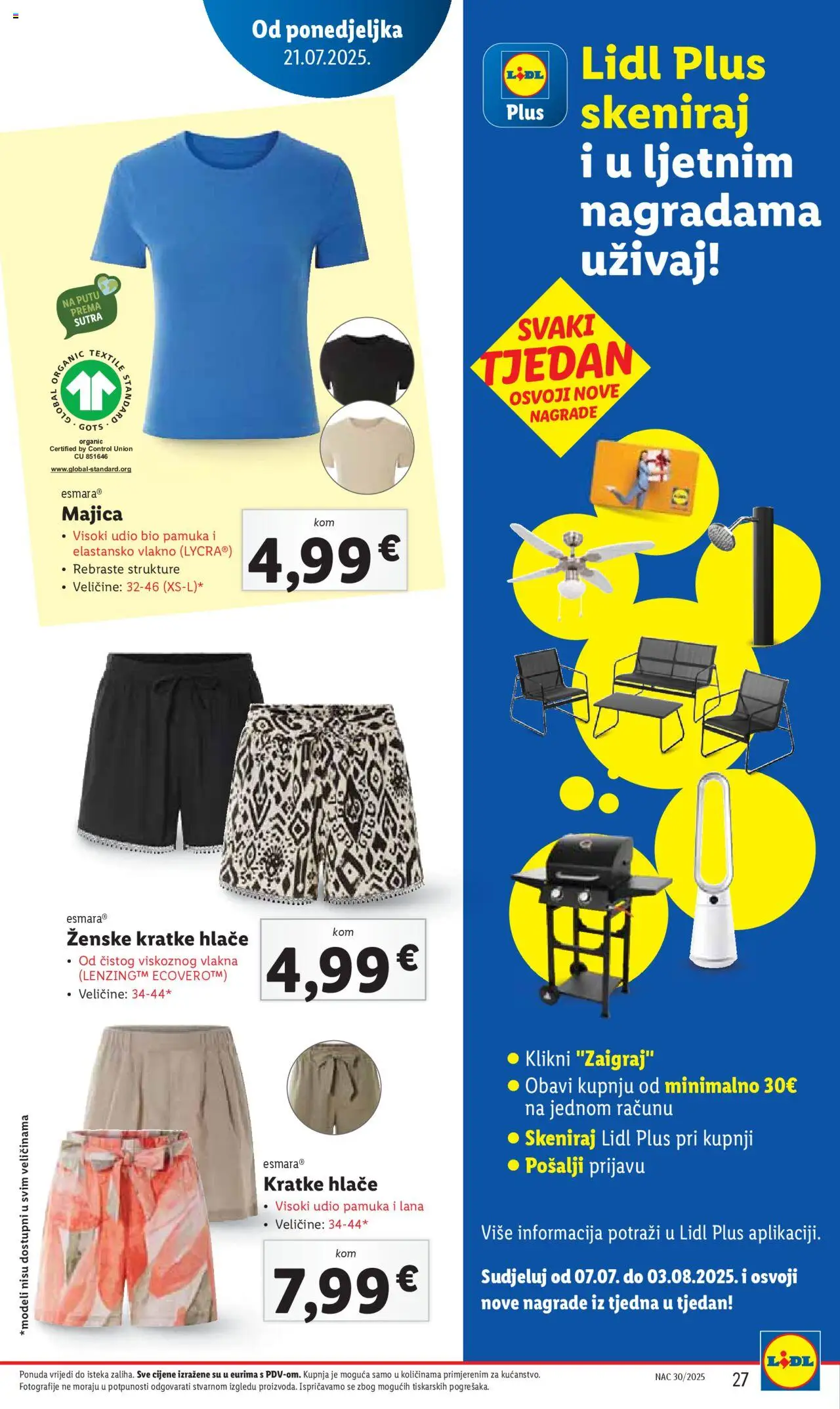 Lidl katalog | vrijedi od 21.07.2025 | Stranica: 27 | Proizvodi: Majica, Hlače, Kratke hlače