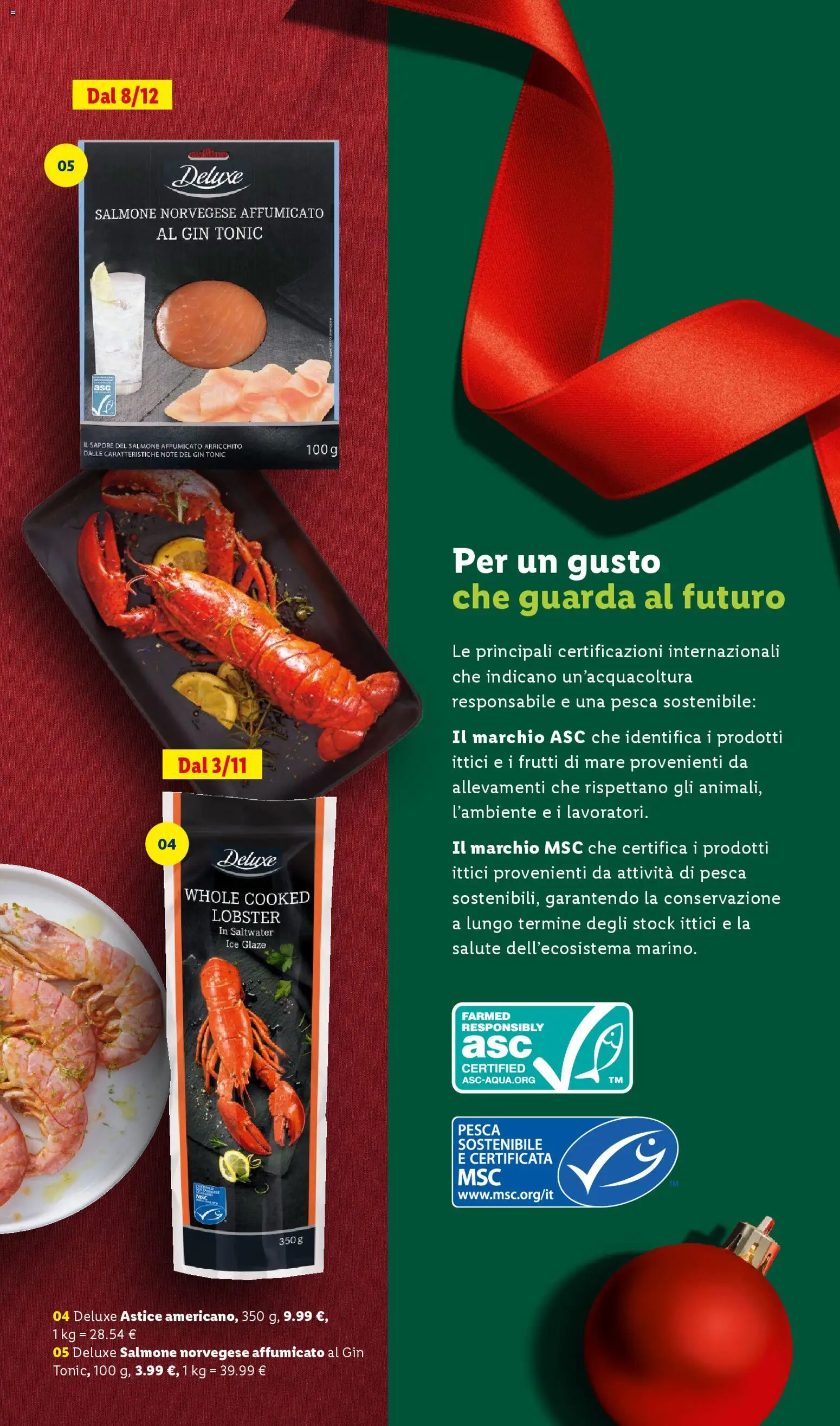 Volantino Lidl del 24.10.2025 | Pagina: 21 | Prodotti: Salmone affumicato, Gin, Frutti di mare, Pesca