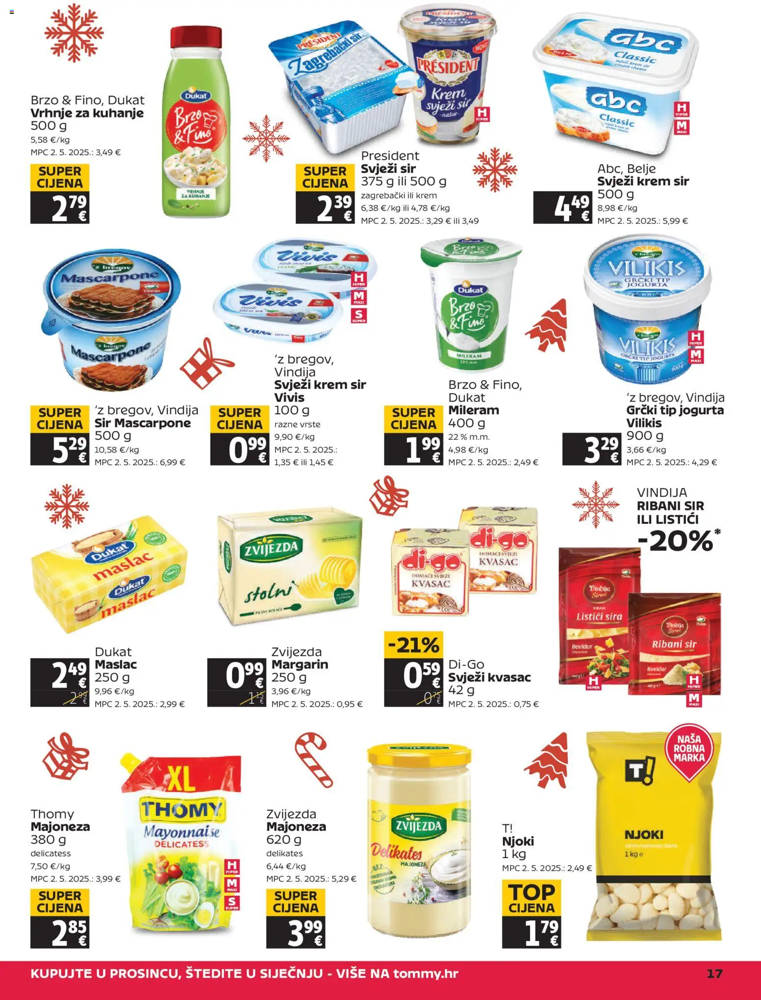 Tommy katalog | vrijedi od 18.12.2025 | Stranica: 17 | Proizvodi: Krem sir, Sir, Njoki, Kvasac