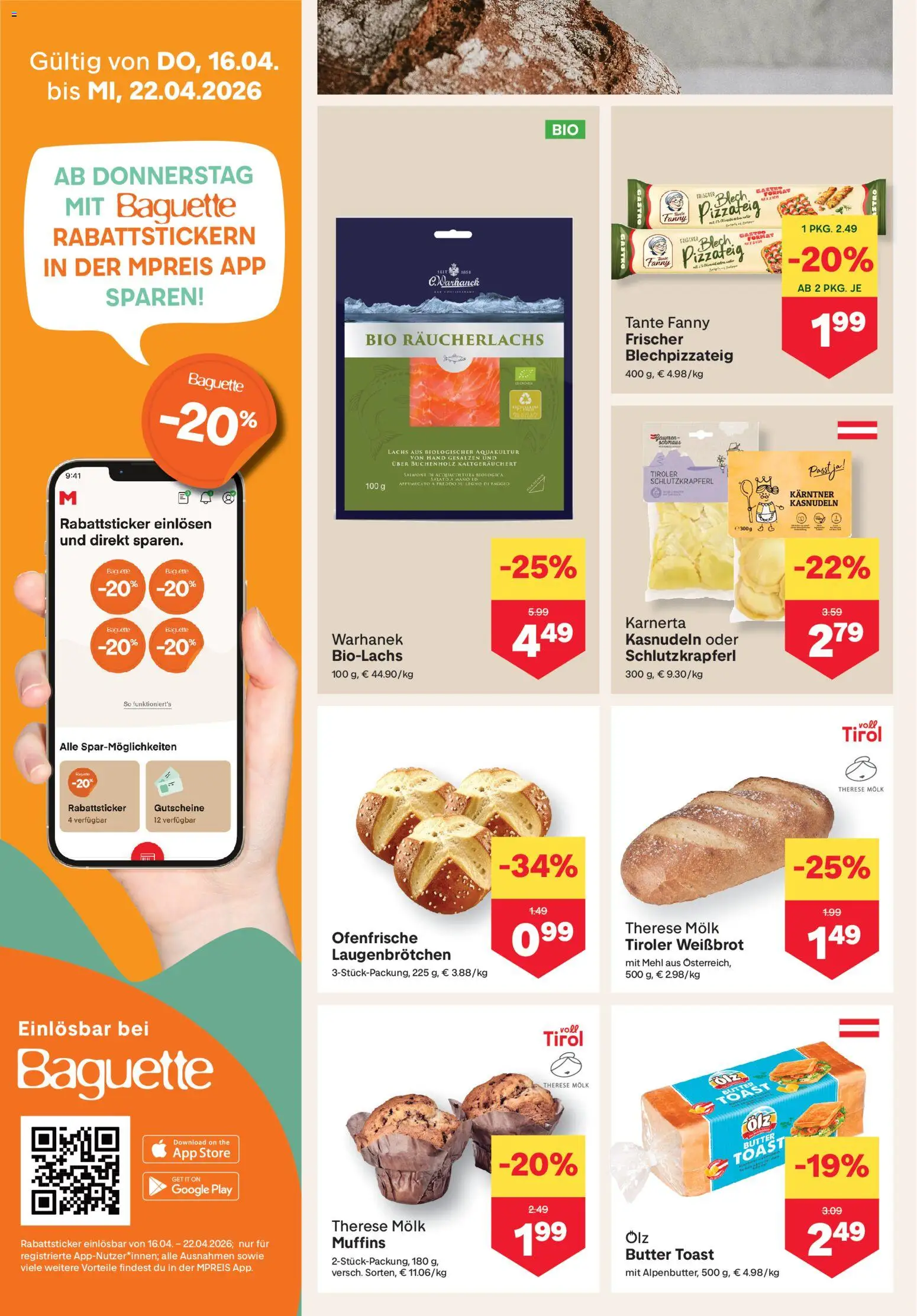 MPREIS Flugblatt gültig ab 16.04.2026 | Seite: 4 | Produkte: Jääkaappipakastin, Butter