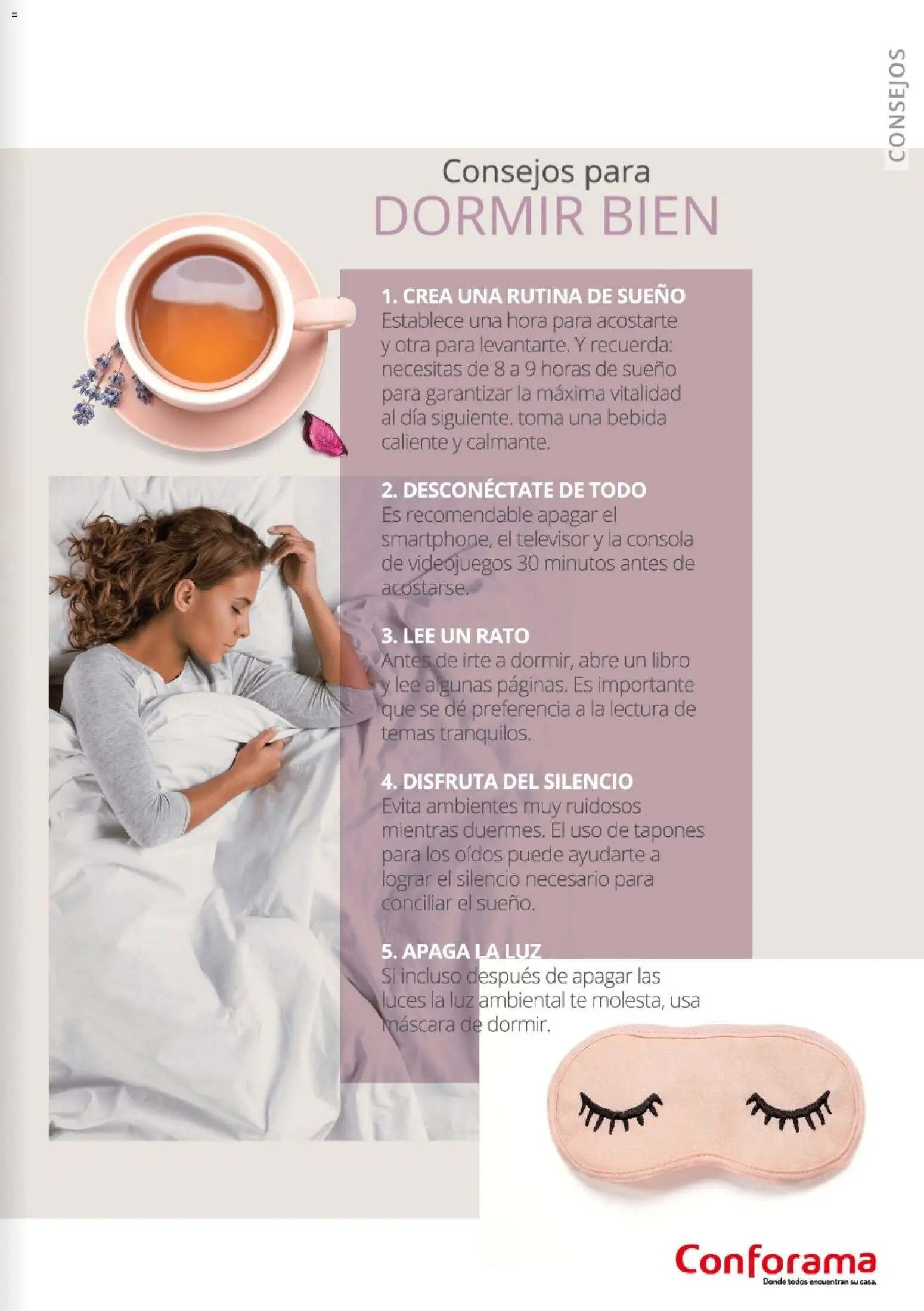 Conforama - Guía de textil 2026 │ válido desde el 05.02.2026 | Página: 11 | Productos: Máscara, Té, Consola, Televisor