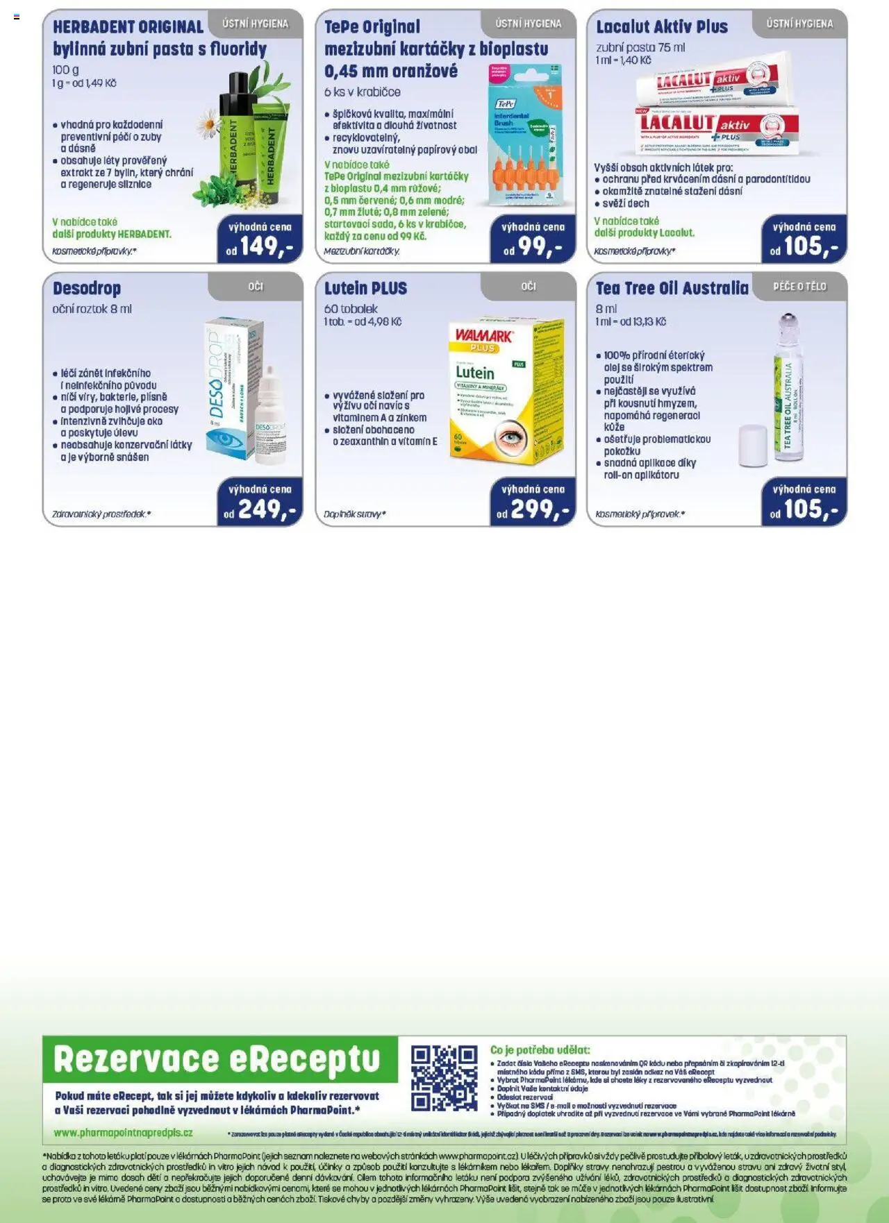 Pharmapoint leták od 01.09.2025 | Strana: 4 | Produkty: Zubní pasta, Olej, Tea Tree Oil, Lacalut Aktiv