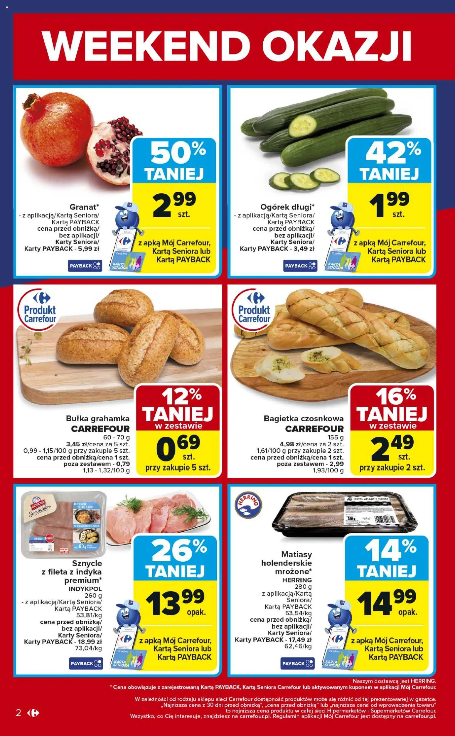 Carrefour Gazetka - Weekend okazji już od środy od 29.10.2025 | Strona: 2 | Produkty: Karta, Bagietka czosnkowa, Bułka, Bagietka