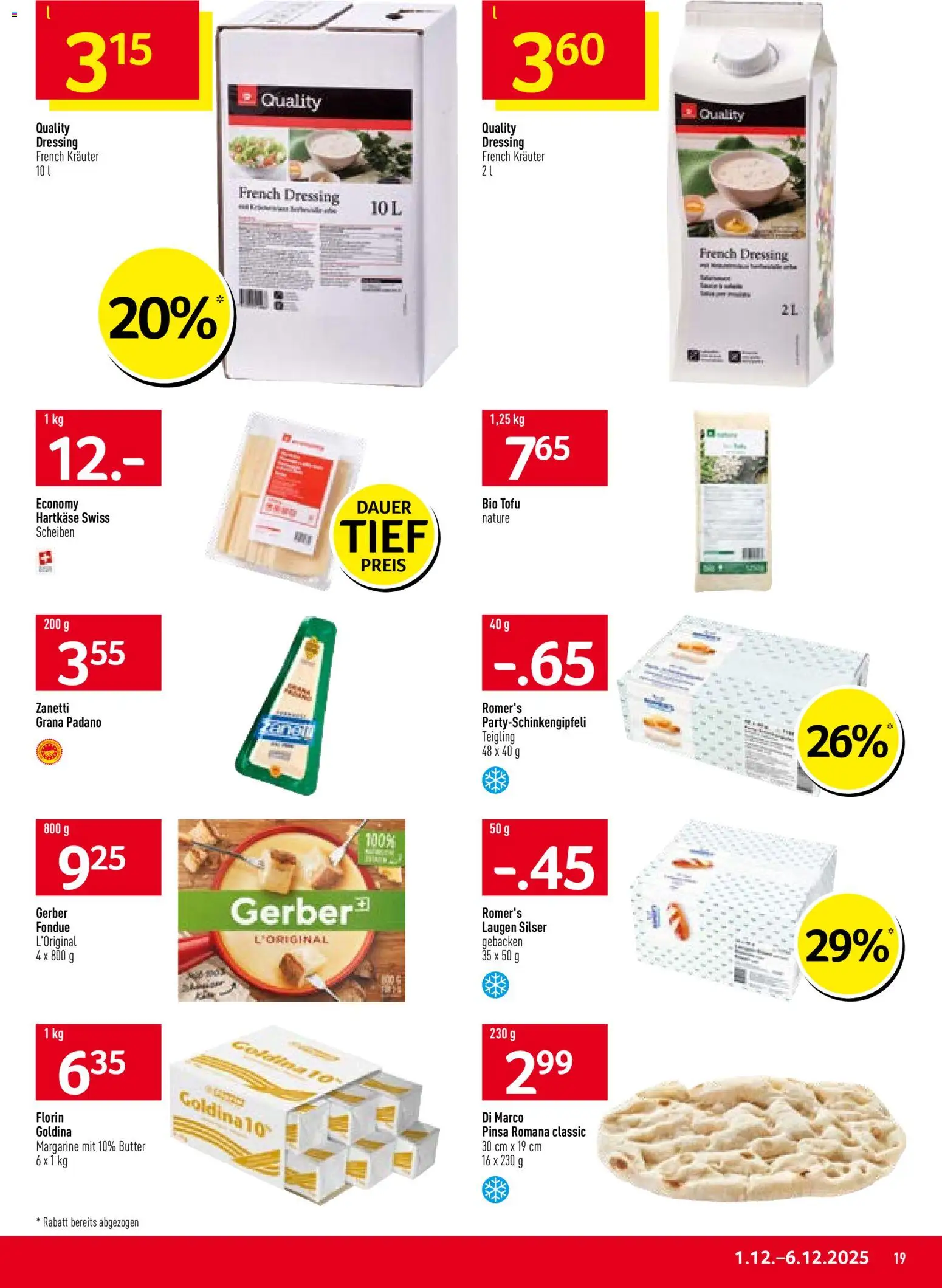 Prodega Aktionen – gültig ab 01.12.2025 | Seite: 19 | Produkte: Dressing, Butter, Fondue