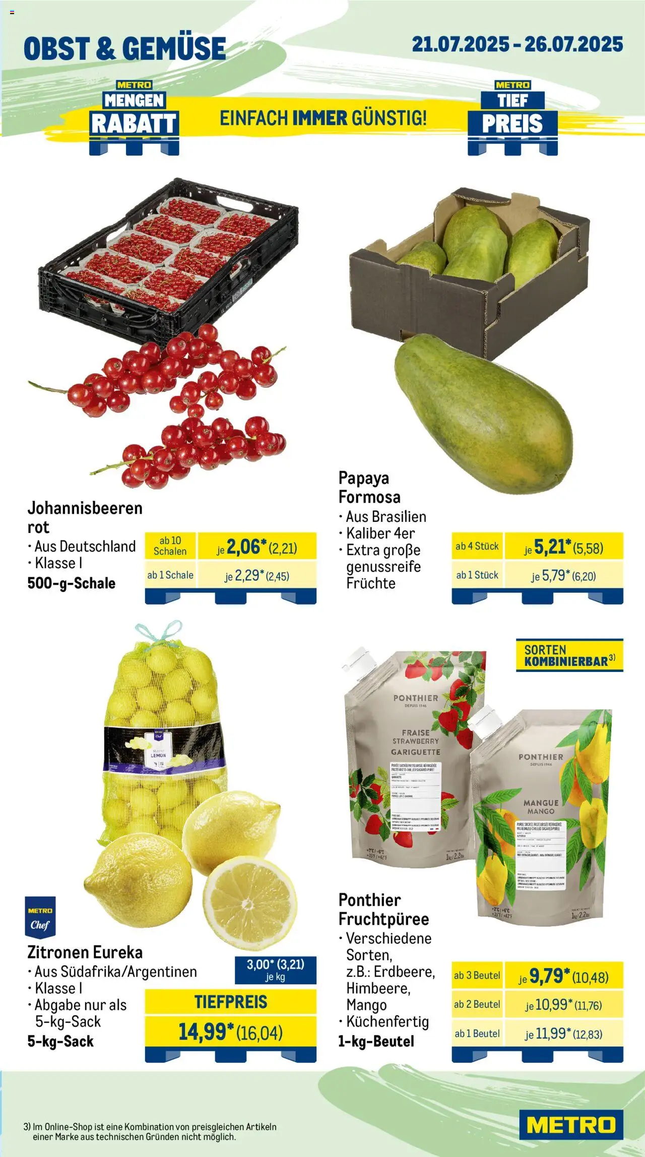 Metro Wochen-Angebote Gastro - gültig ab dem 21.07.2025 | Seite: 7 | Produkte: Gemüse, Obst, Mango, Zitronen