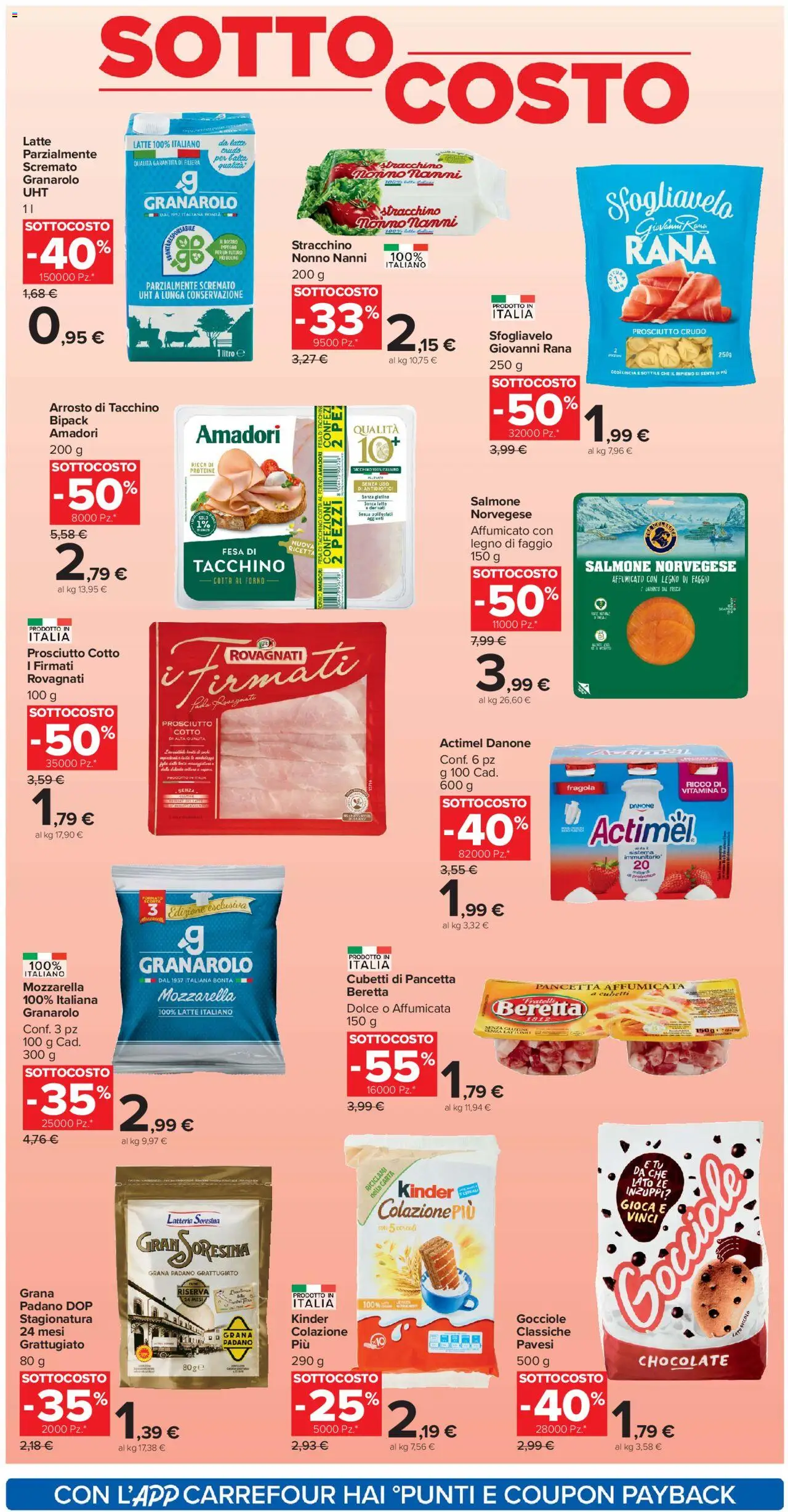 Volantino Carrefour del 10.10.2025 | Pagina: 2 | Prodotti: Arrosto, Salmone, Prosciutto, Grana Padano