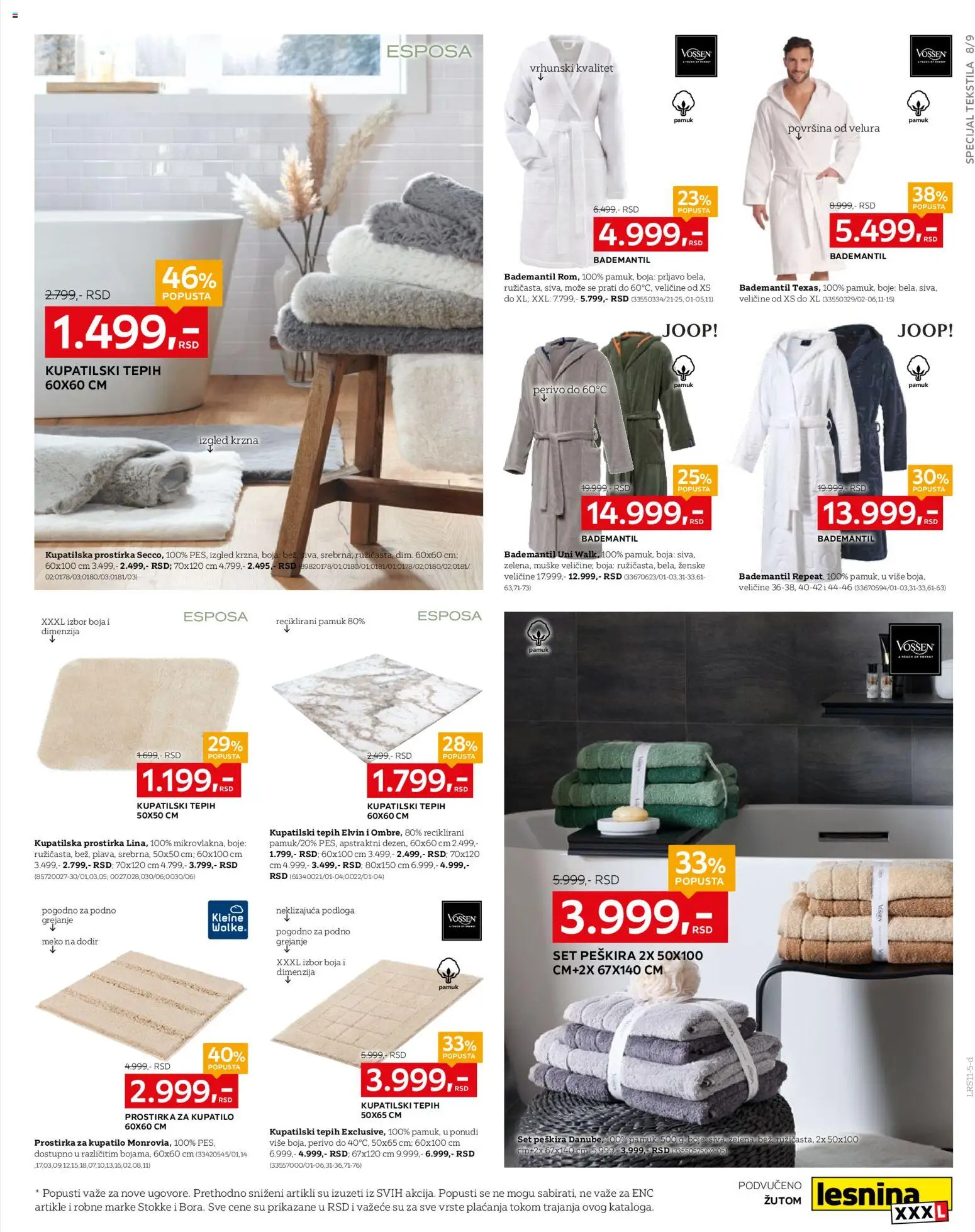 Lesnina XXXL katalog - važi od 27.10.2025 | Strana: 9 | Proizvode: Kupatilo, Tepih