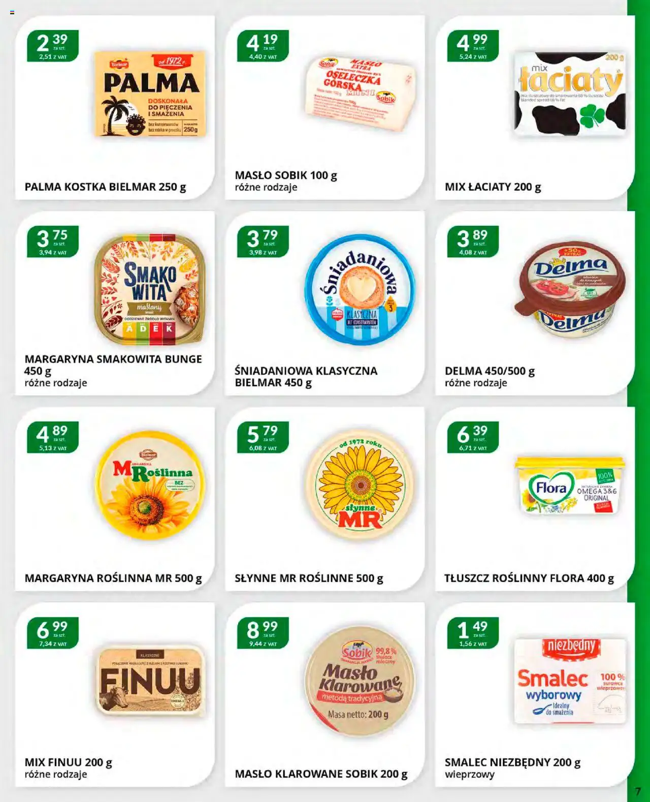 Eurocash Gazetka od 20.10.2025 | Strona: 7 | Produkty: Masło klarowane, Margaryna, Masło