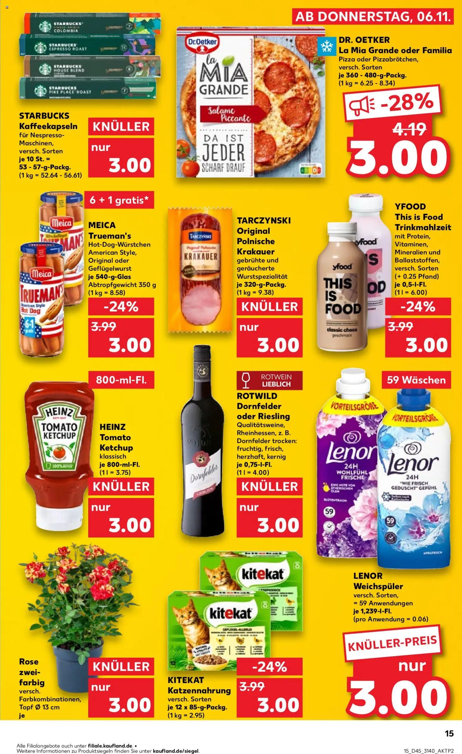 Kaufland prospekt Leipzig	 – gültig ab 09.11.2025 | Seite: 15 | Produkte: Meica, YFood, Weichspüler, Pizza