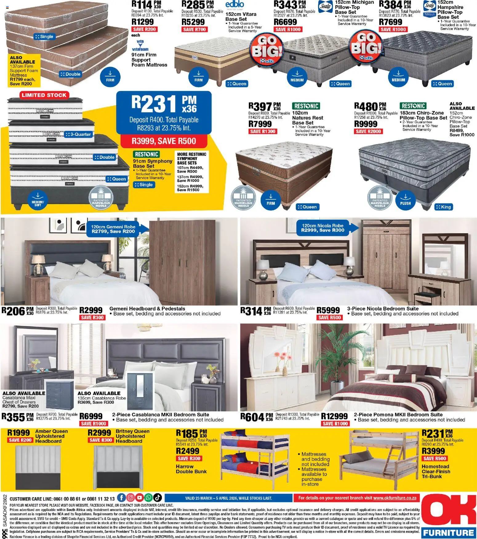 New OK Furniture catalogue – valid from 23.03.2026 | Page: 8 | Products: Mattress, TV, Stock, Foam