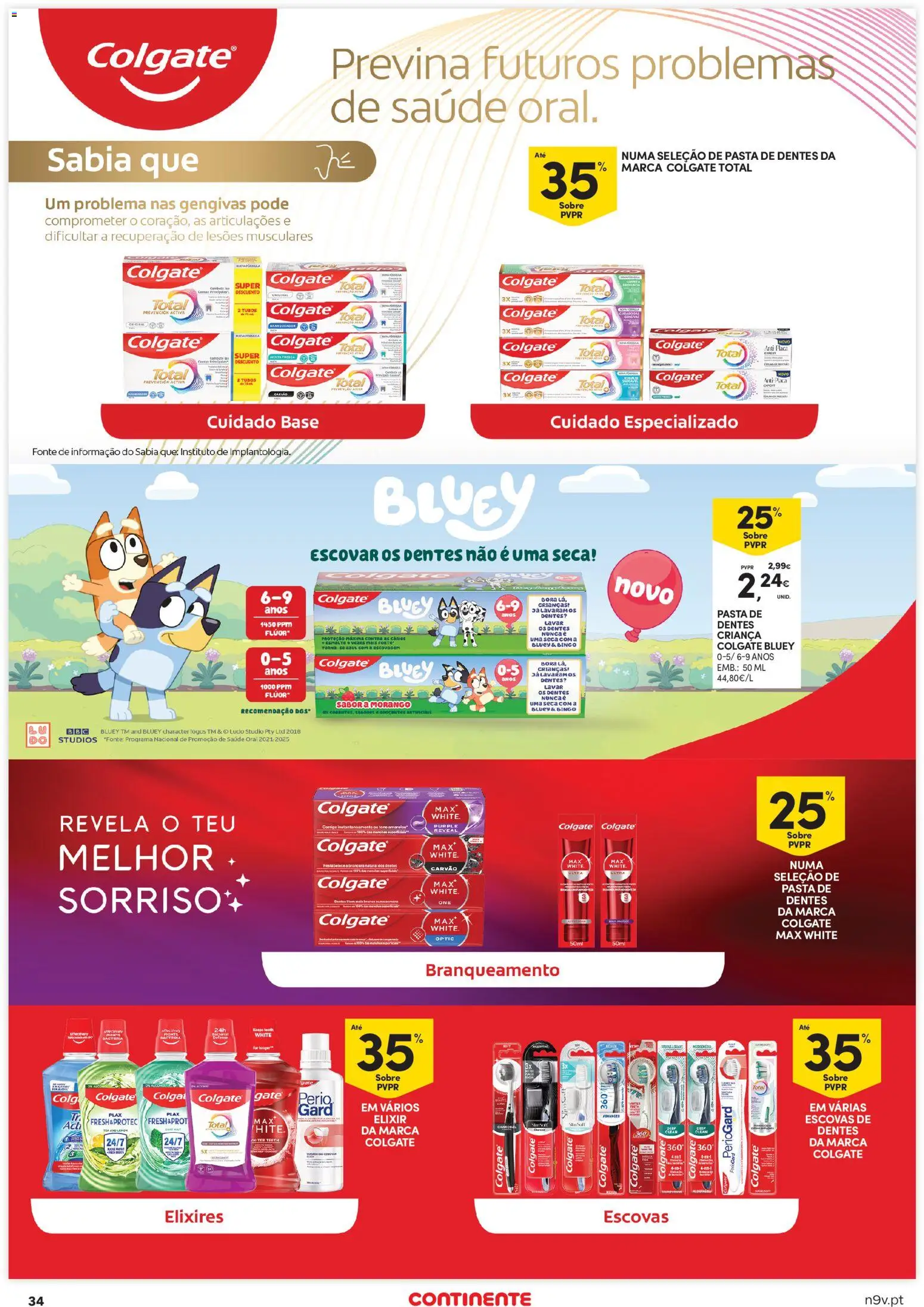 Continente - Açores │ válido de 13.11.2025 | Página: 34 | Produtos: Escovar, Pasta de dentes, Base