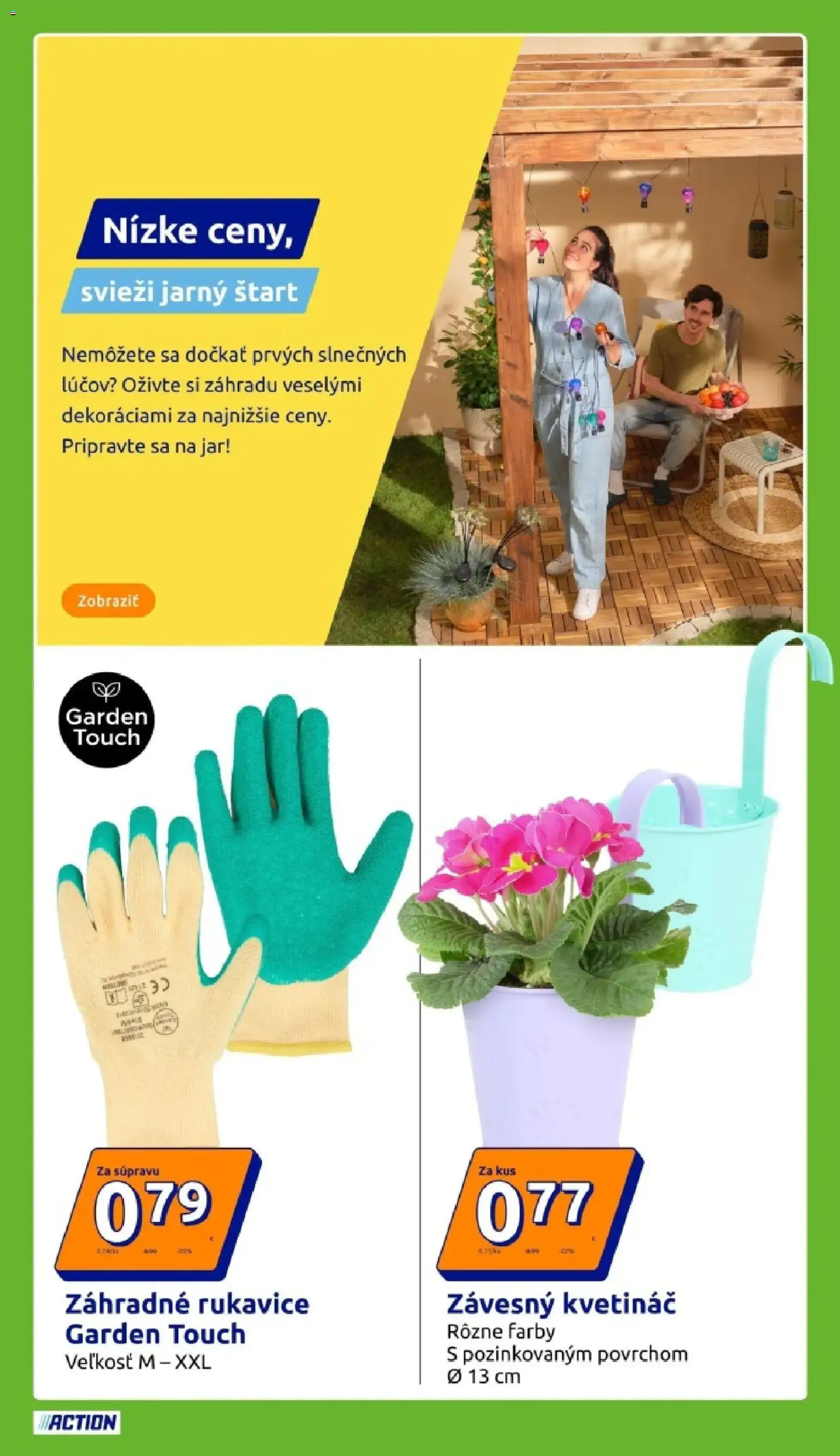 Nové Action akcie – leták je platný od 08.04.2026 | Strana: 14 | Produkty: Kvetináč, Rukavice, Jar