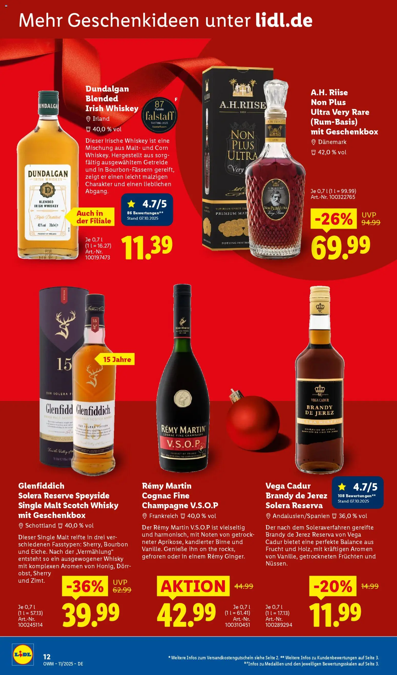 Lidl  Wein & Spirituosen – gültig ab 01.11.2025 | Seite: 12 | Produkte: Whisky, Birne, Getreide, Whiskey