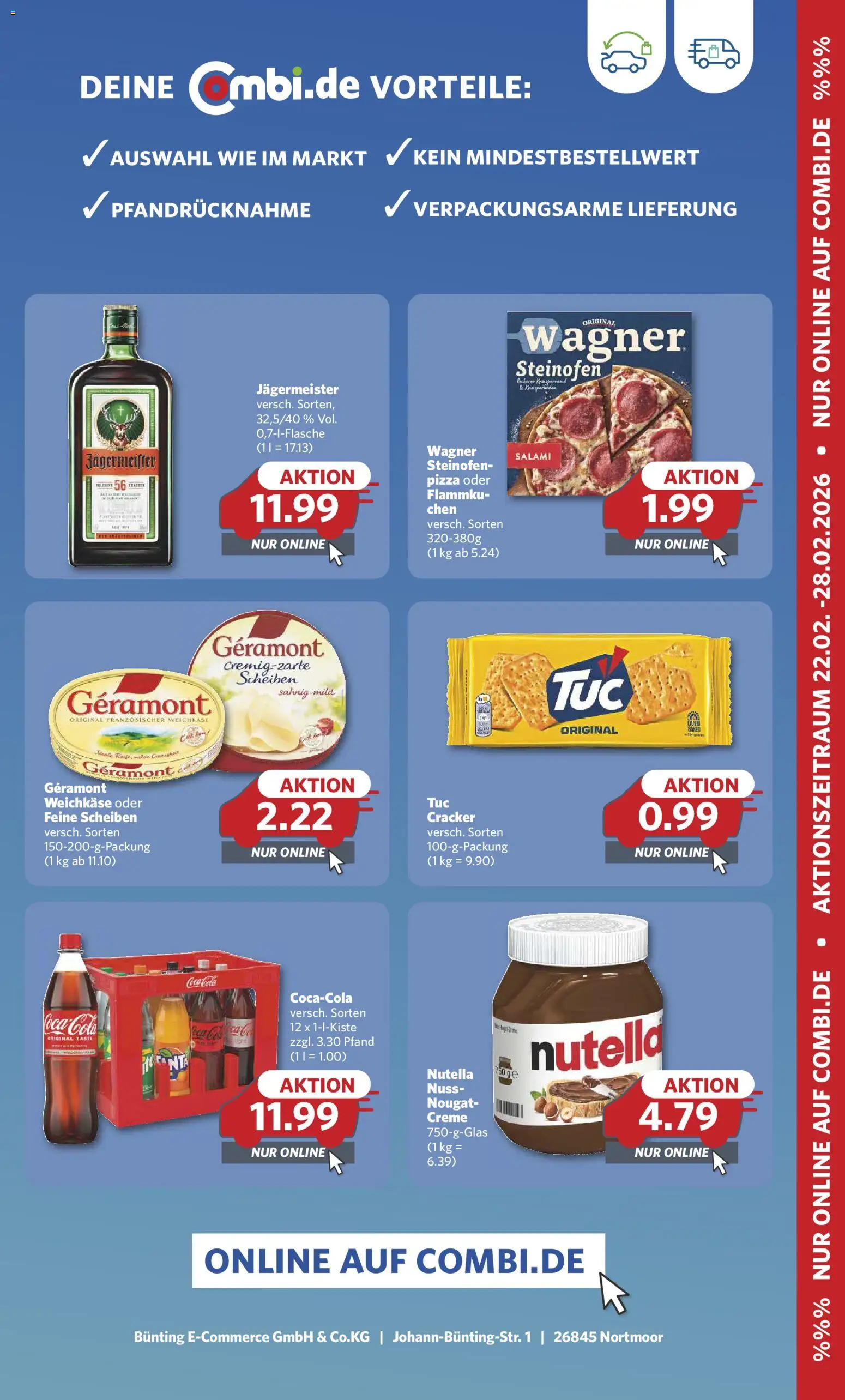 Combi Online Einkaufen – gültig ab 22.02.2026 | Seite: 2 | Produkte: Geramont, Creme, Nutella, Salami