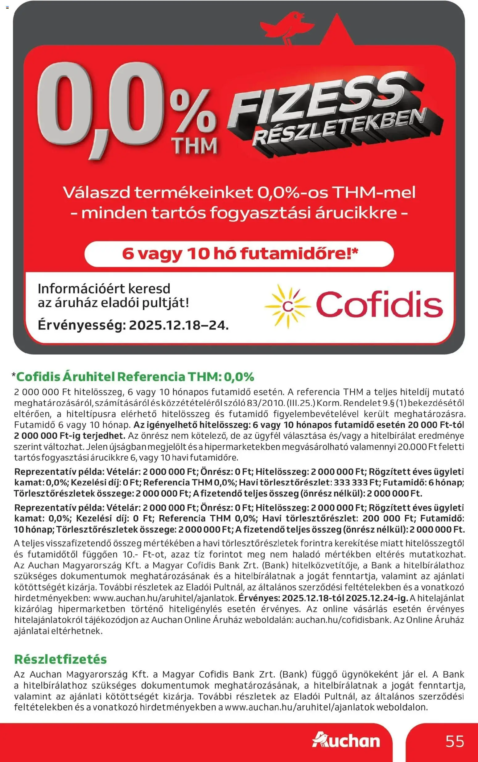 Auchan akciós ujság - amely érvényes a következő dátumtól: 18.12.2025 | Oldal: 55 | Termékek: Szőlő