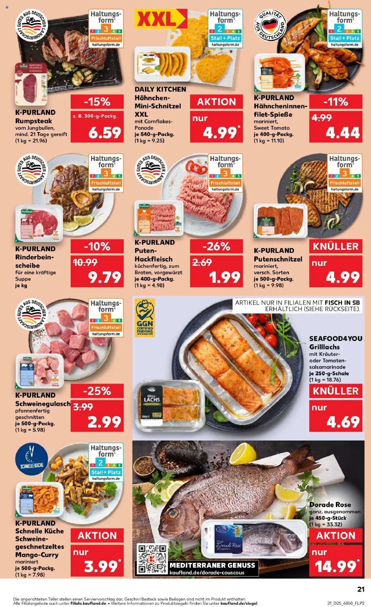 Kaufland prospekt Kaufbeuren	 - gültig ab dem 22.06.2025 | Seite: 34 | Produkte: Schweinegulasch, Schnitzel, Lachs, Hackfleisch