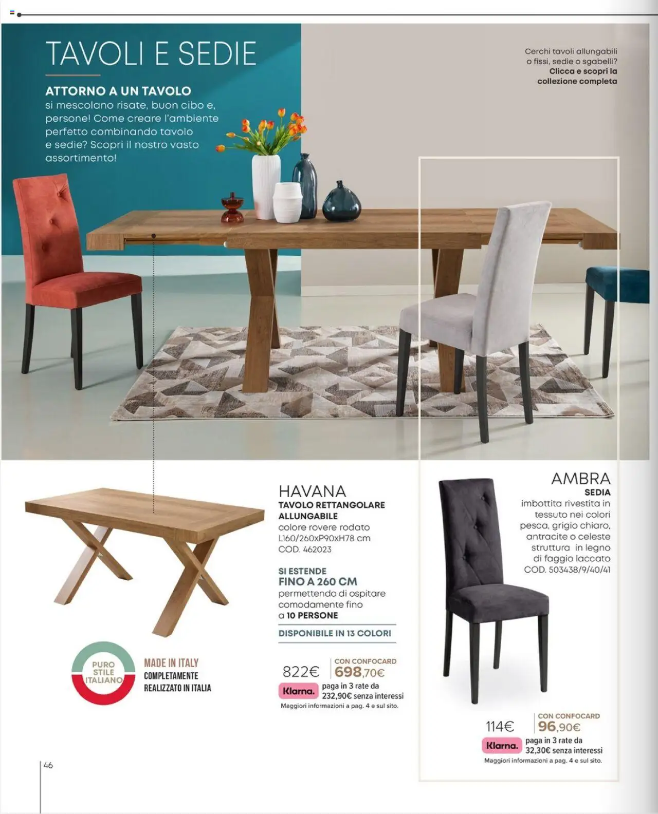 Volantino Conforama del 28.01.2025 | Pagina: 46 | Prodotti: Tavolo, Sedia