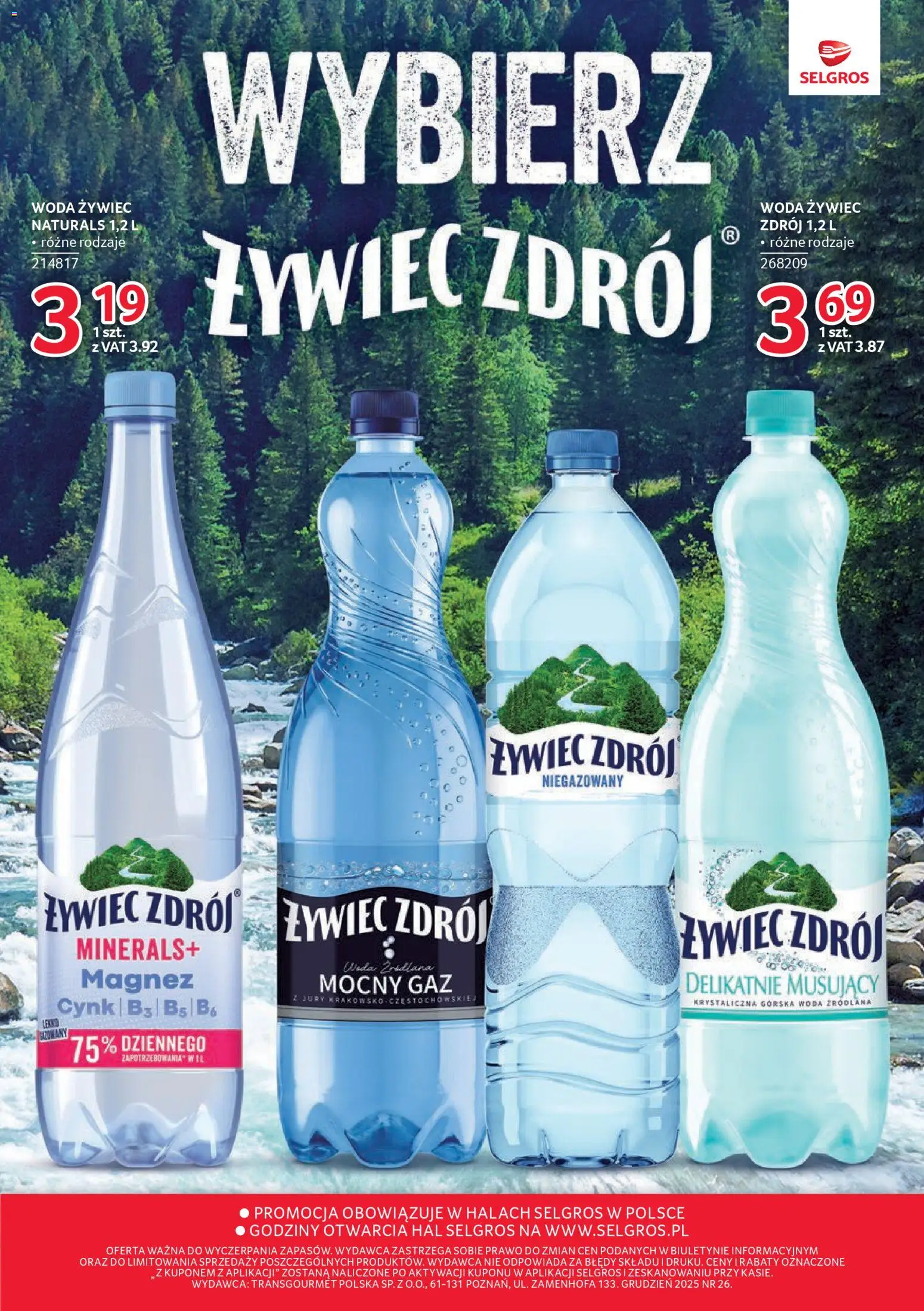 Selgros cash&carry Gazetka - Markowe produkty od 18.12.2025 | Strona: 27 | Produkty: Woda żywiec, Woda źródlana, Woda
