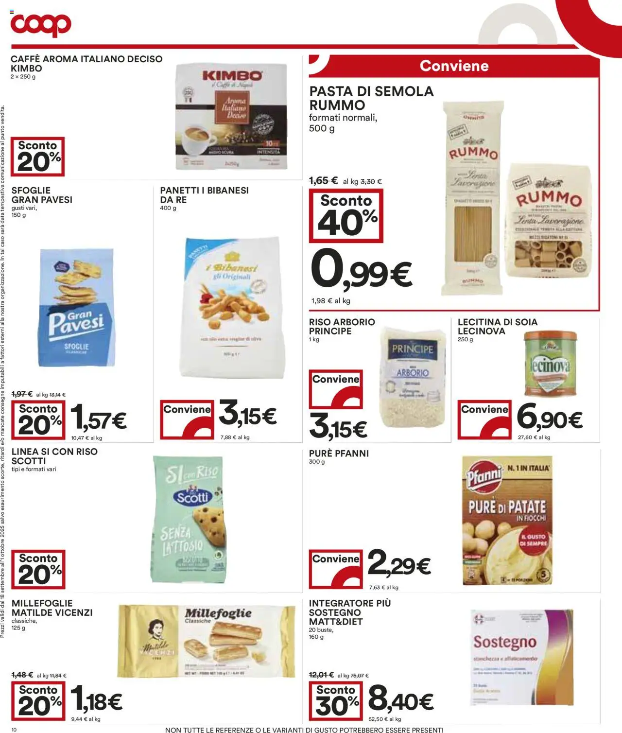 Volantino COOP del 18.09.2025 | Pagina: 10 | Prodotti: Caffè, Patate, Pasta, Data