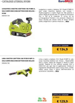 Anteprima del volantino Eurobrico Utensili Ryobi catalogo valido a partire dal 23.07.2025 | Pagina: 41 | Prodotti: Lima, Batteria