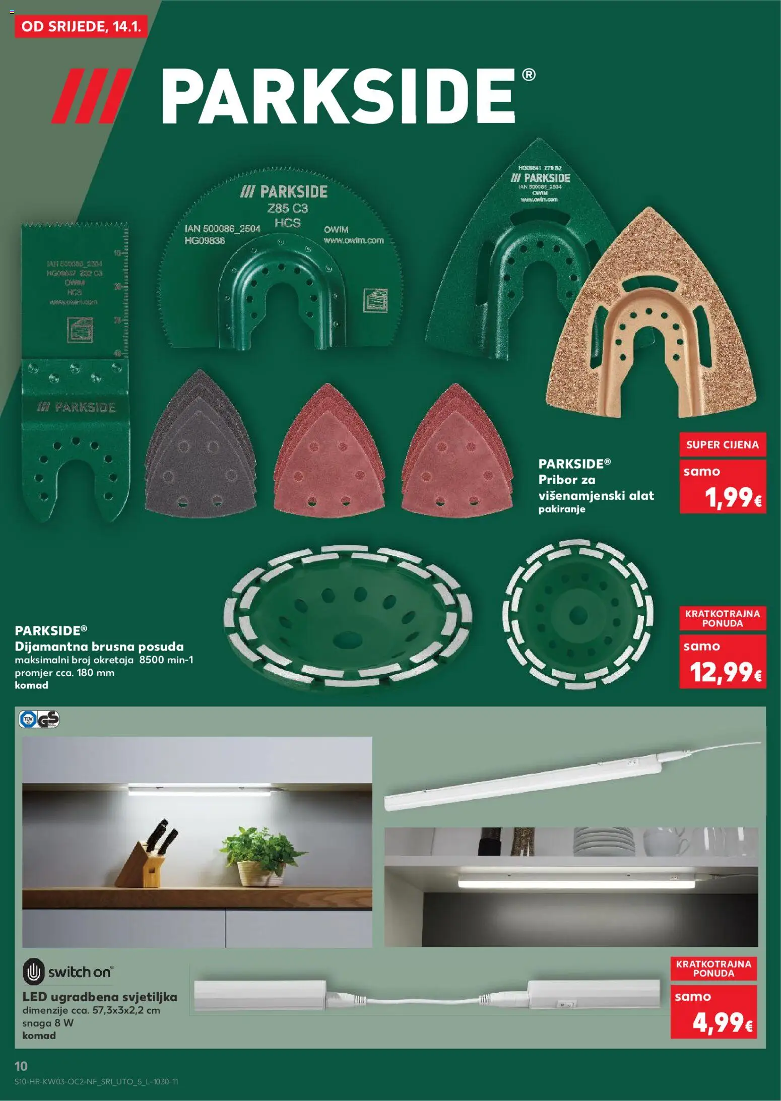 Kaufland katalog | vrijedi od 14.01.2026 | Stranica: 10 | Proizvodi: Svjetiljka, Alat, Parkside