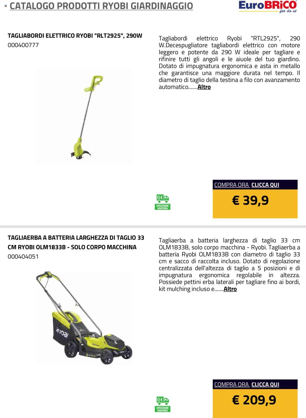 Volantino Eurobrico del 23.07.2025 | Pagina: 27 | Prodotti: Batteria
