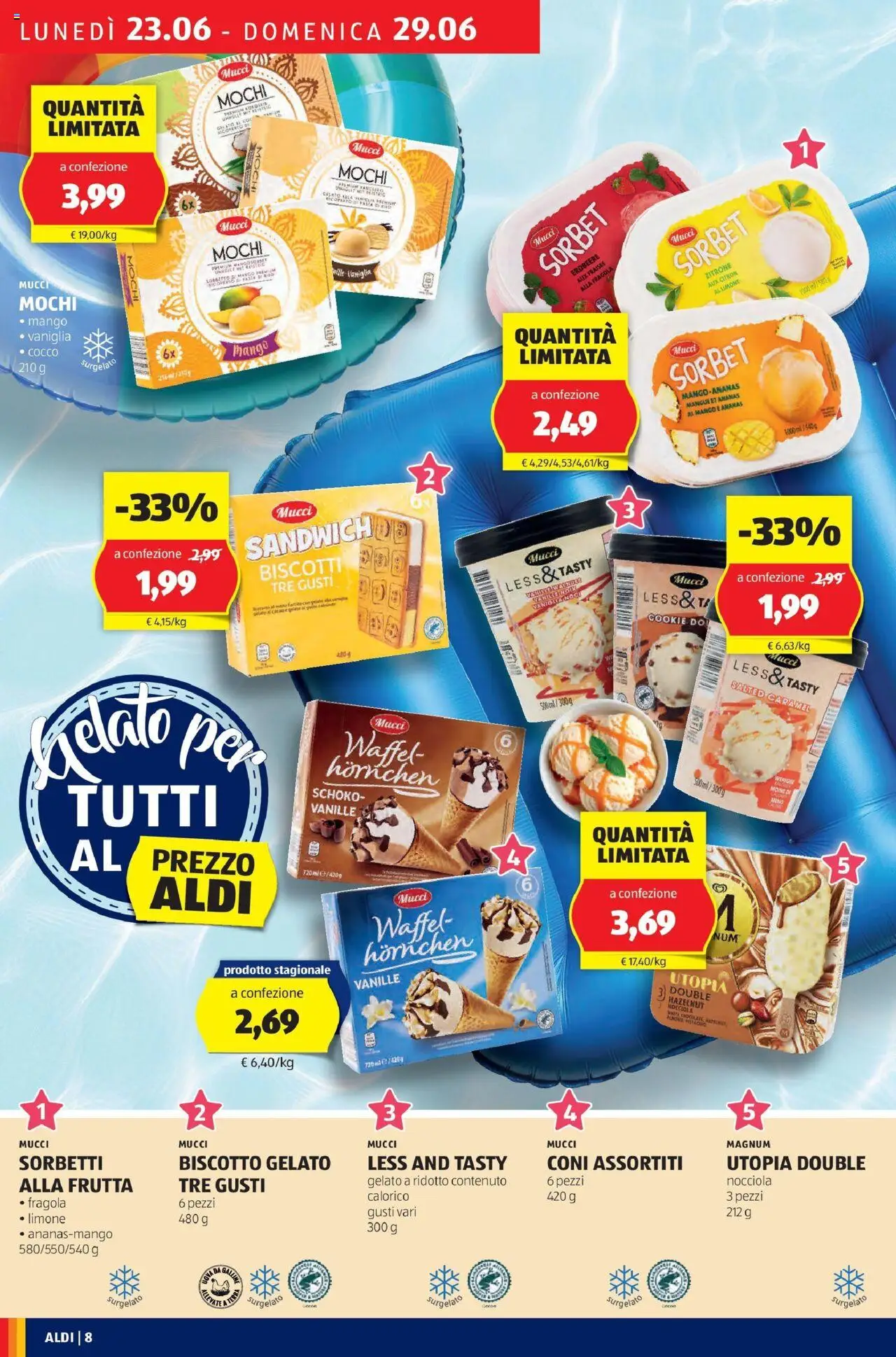 Volantino Aldi del 22.06.2025 | Pagina: 8 | Prodotti: Frutta, Limone, Mango, Ananas