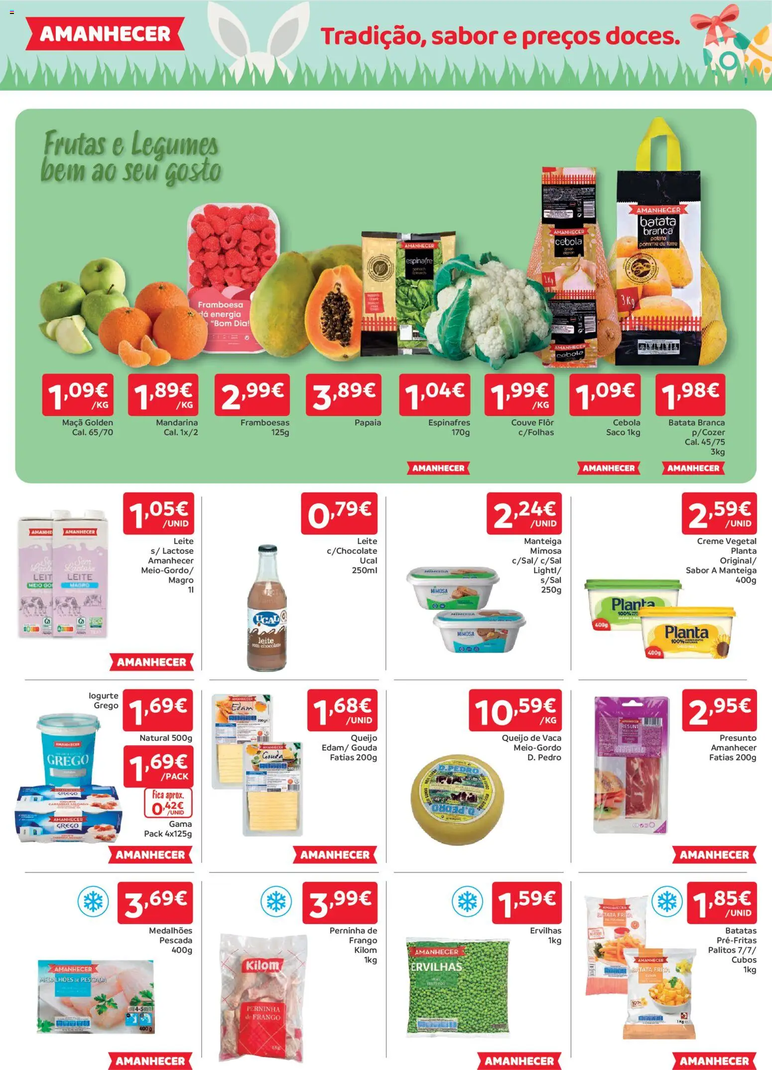 Amanhecer folheto │ válido de 19.03.2026 | Página: 2 | Produtos: Batata, Batata frita, Leite, Presunto