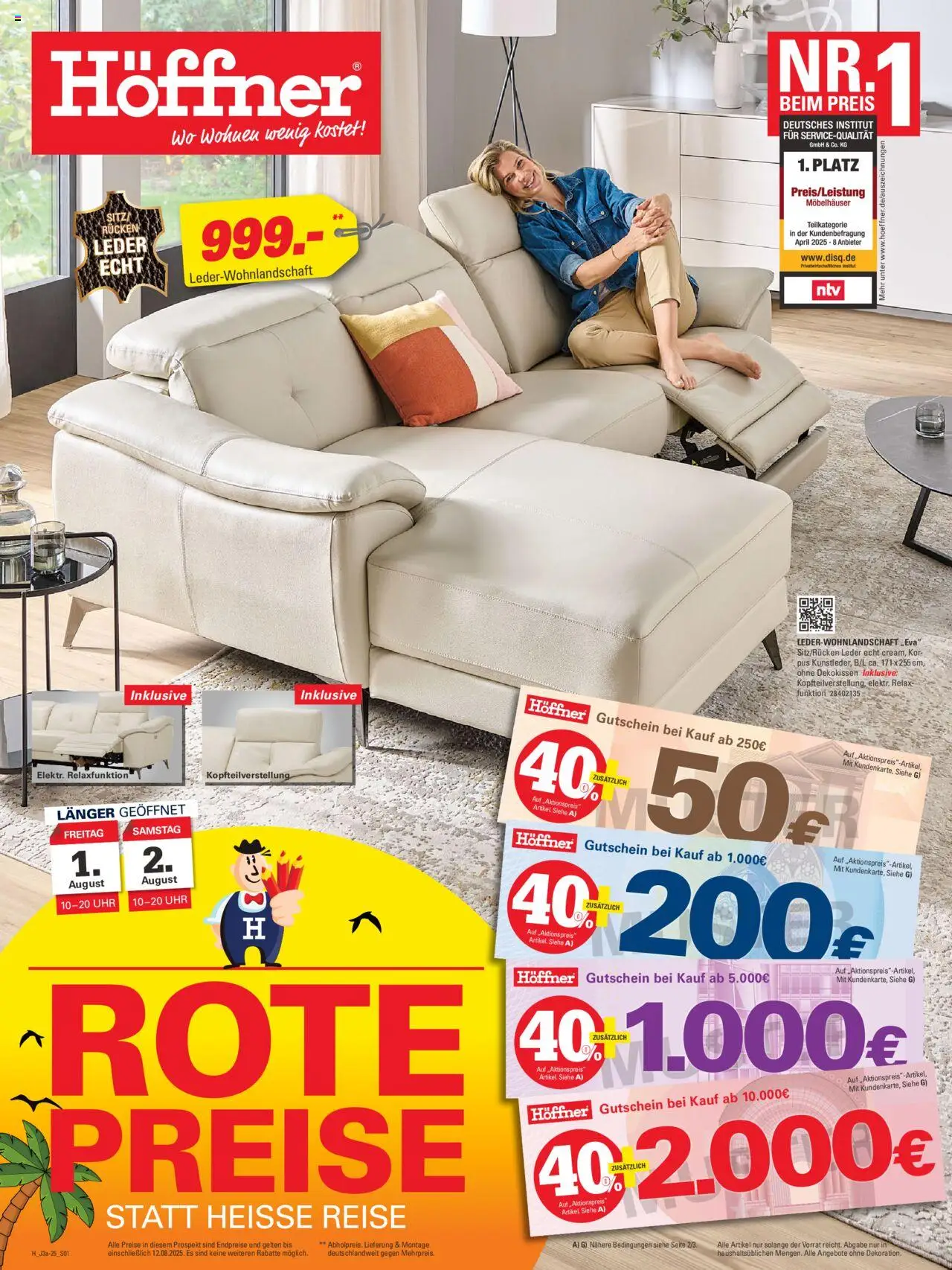Höffner Prospekt 	 - gültig ab dem 30.07.2025 | Seite: 1 | Produkte: Uhr