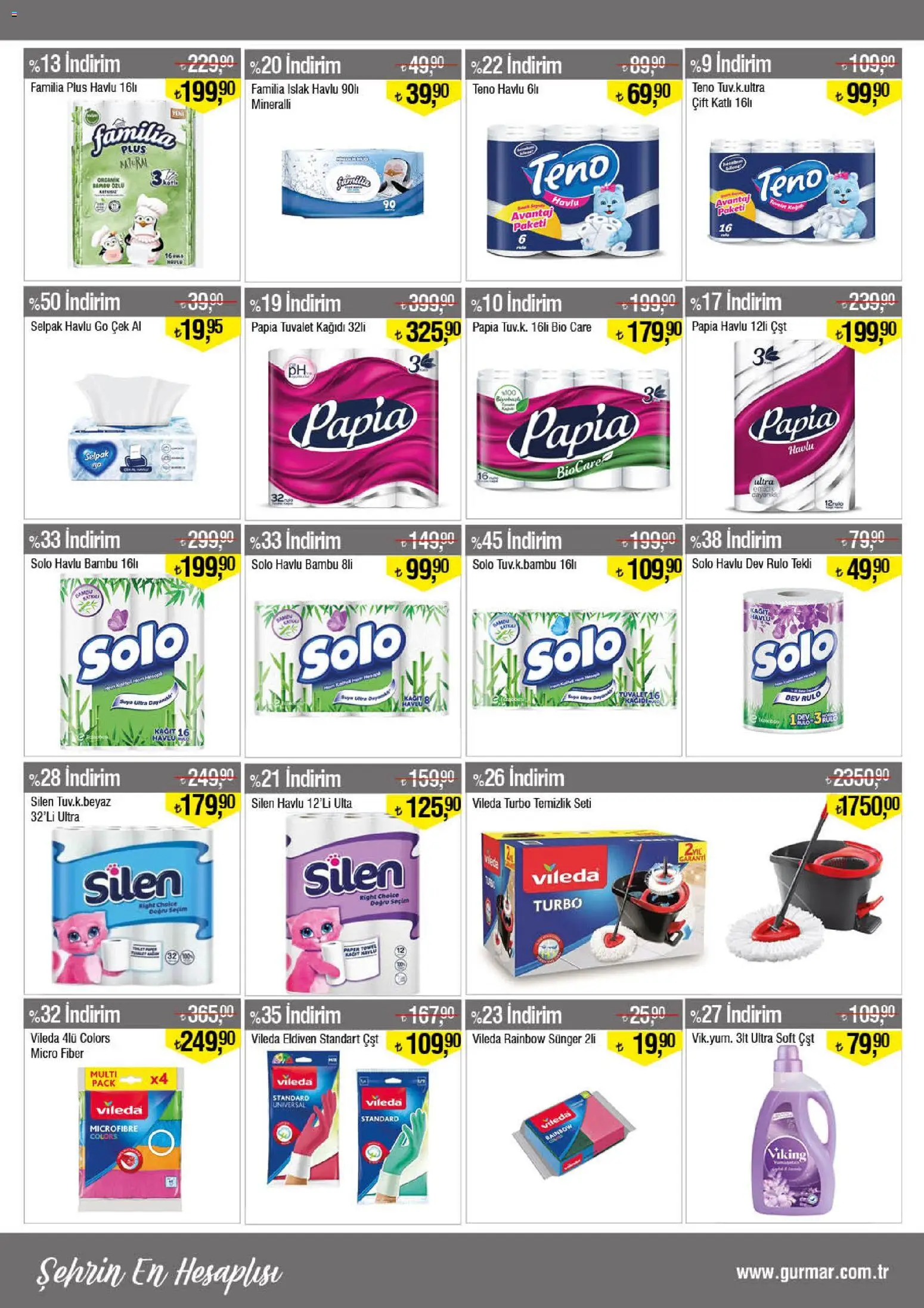 Gürmar Katalog - 16.01.2026 tarihinden itibaren geçerlidir | Sayfa: 14 | Ürünler: Tuvalet, Eldiven, Tuvalet kağıdı
