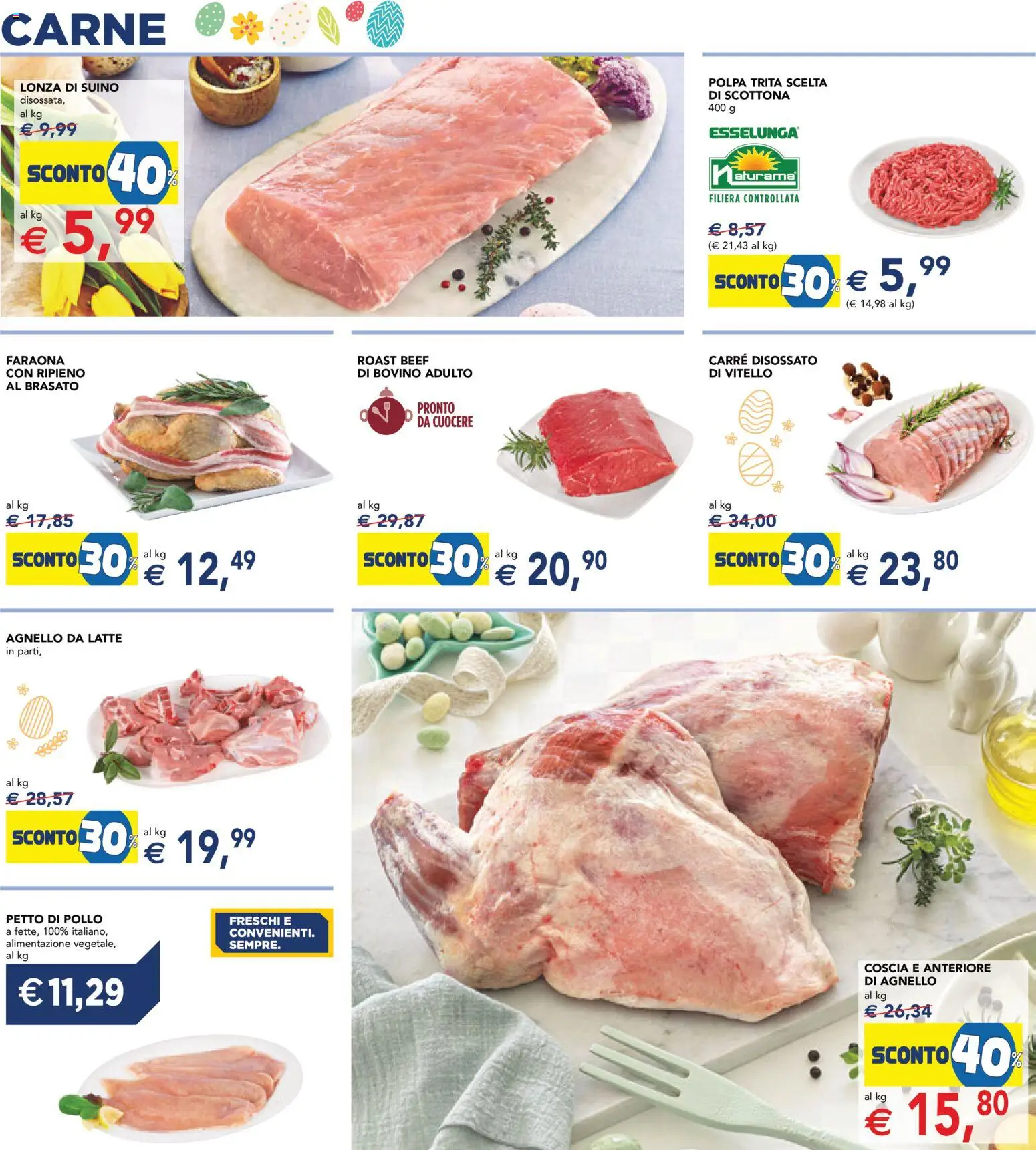 Volantino Esselunga S del 23.03.2026 | Pagina: 6 | Prodotti: Bovino, Petto di Pollo, Vitello, Agnello