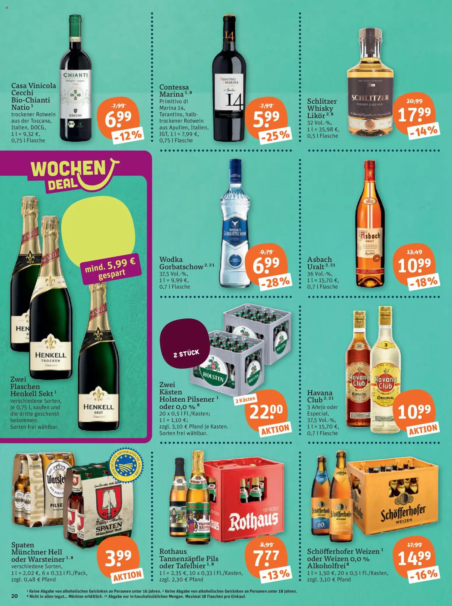 Tegut Prospekt – gültig ab 16.02.2026 | Seite: 22 | Produkte: Whisky, Sekt, Holsten, Asbach