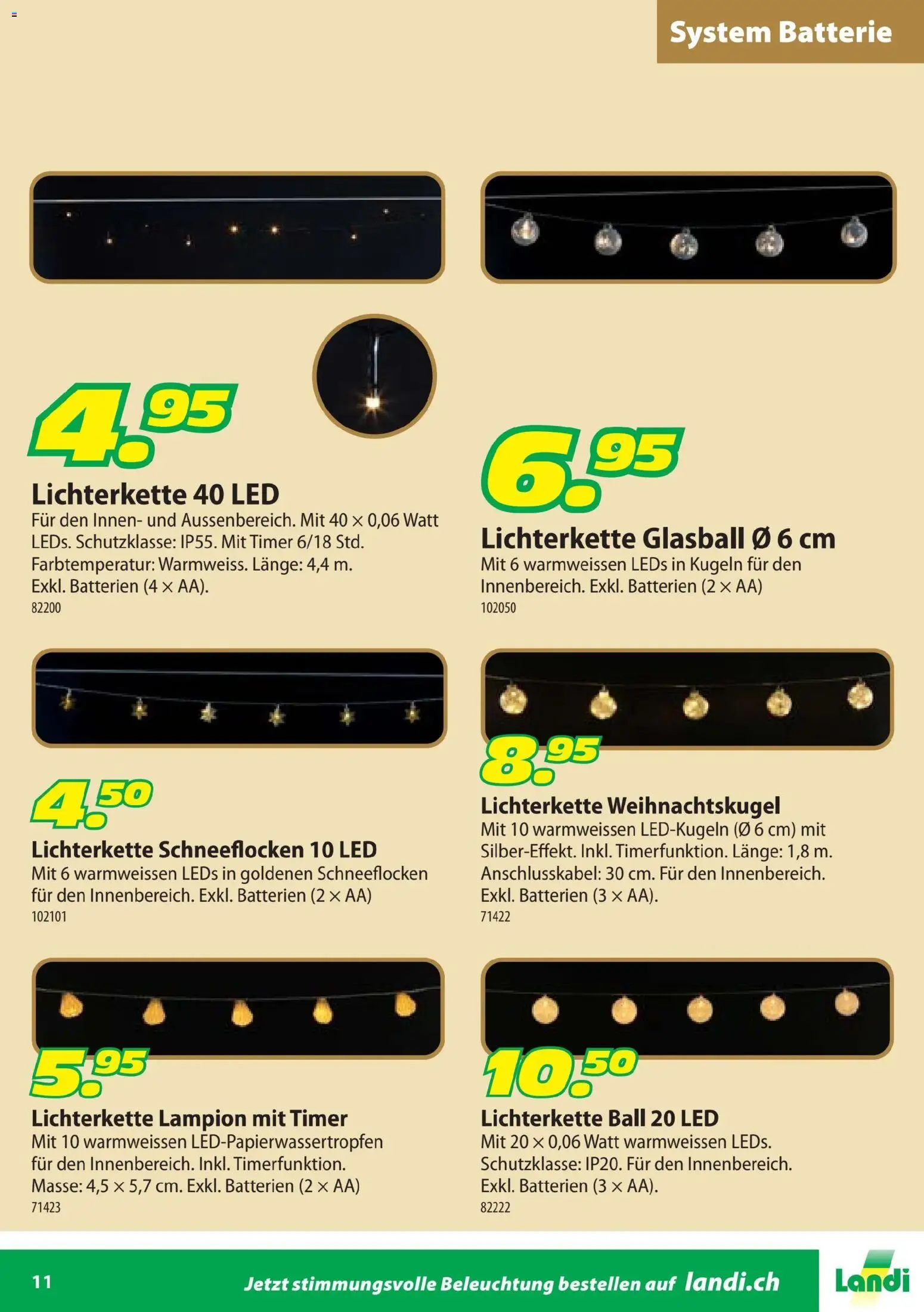 Landi Aktionen Weihnachtsbeleuchtung – gültig ab 24.10.2025 | Seite: 11 | Produkte: Batterie