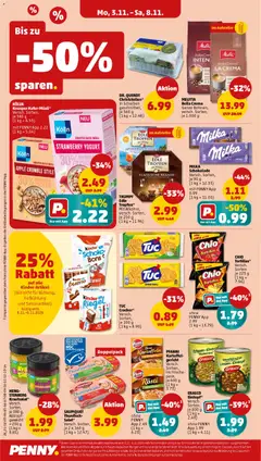 Penny Prospekt 	 ab 03.11.2025 gültig | Seite: 28 | Produkte: Milka schokolade, Paprika, Limette, Erasco