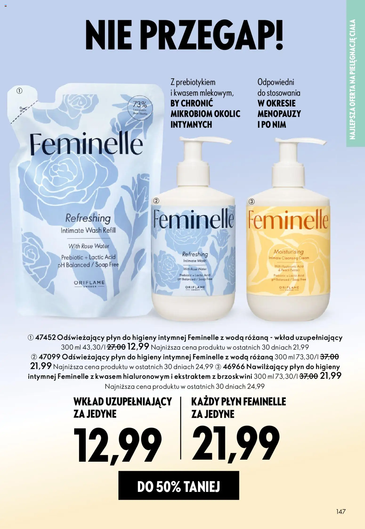 Oriflame Katalog 7 2026 od 06.05.2026 | Strona: 147 | Produkty: Woda, Płyn do higieny intymnej