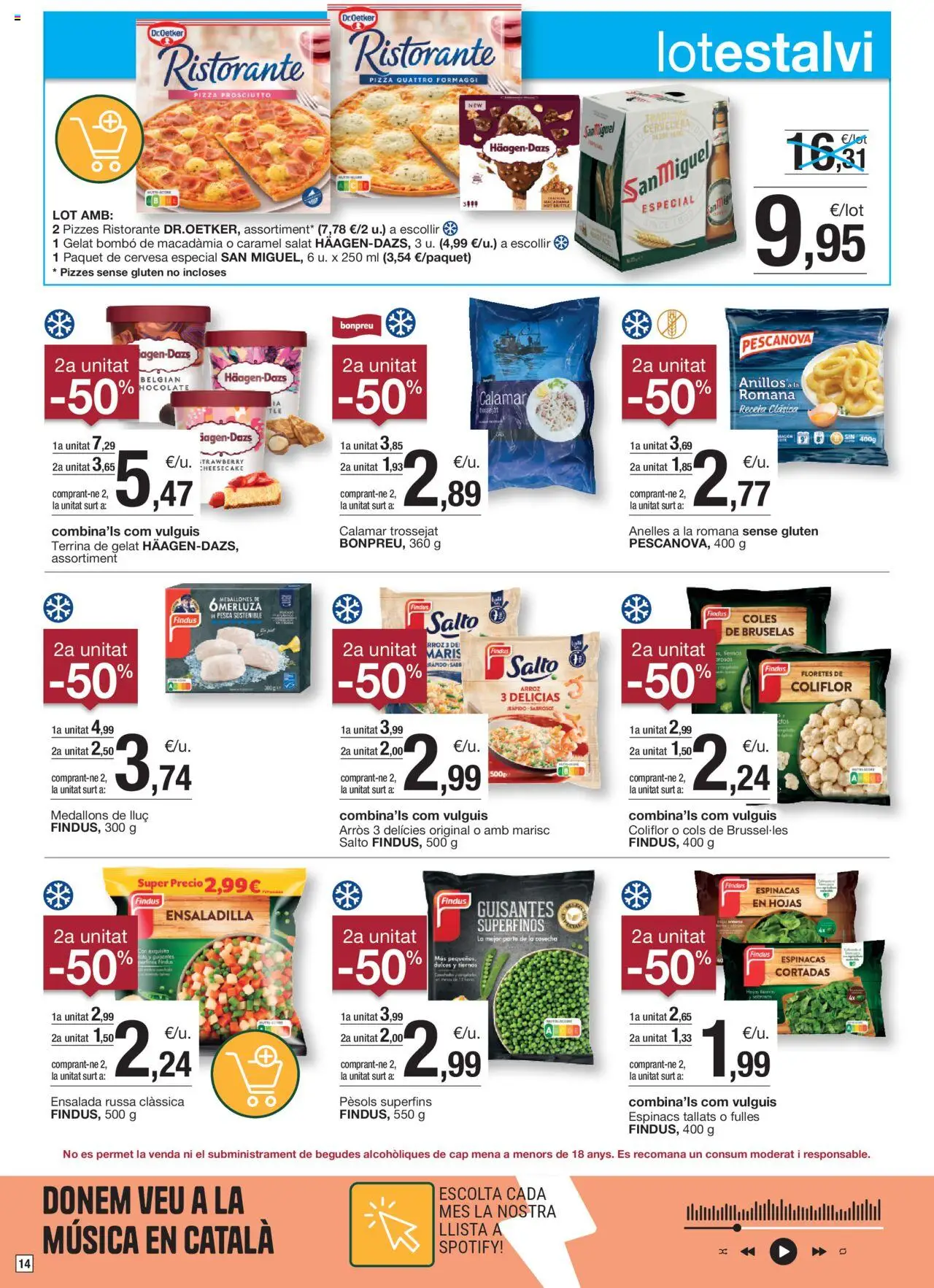Bonpreu folleto │ válido desde el 01.07.2025 | Página: 14 | Productos: Anillos, Sostén, Pizza, Πορσελάνη
