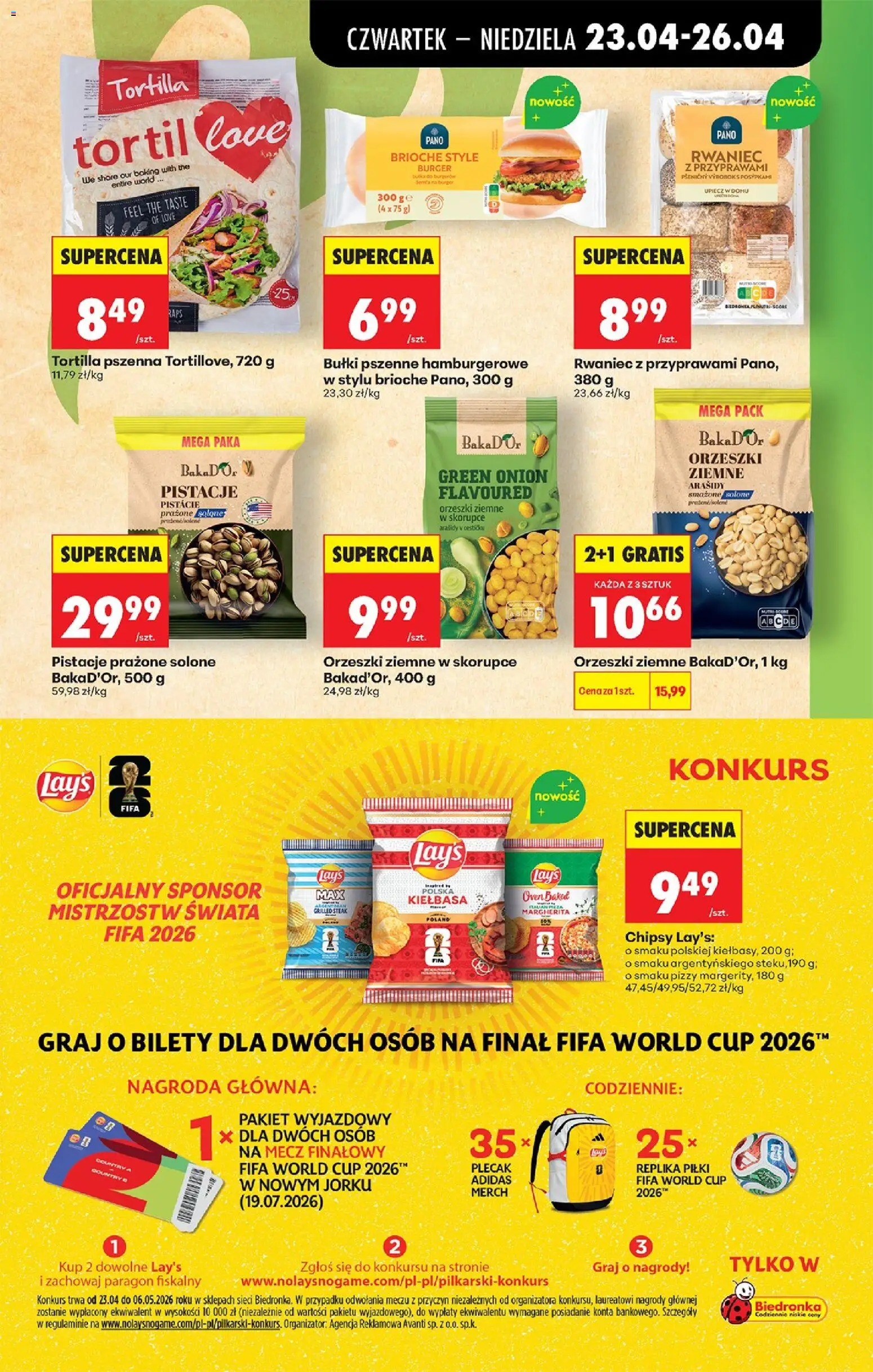 Biedronka gazetka od czwartku od 23.04.2026 | Strona: 53 | Produkty: Kiełbasa, Chipsy, Plecak, Orzeszki ziemne