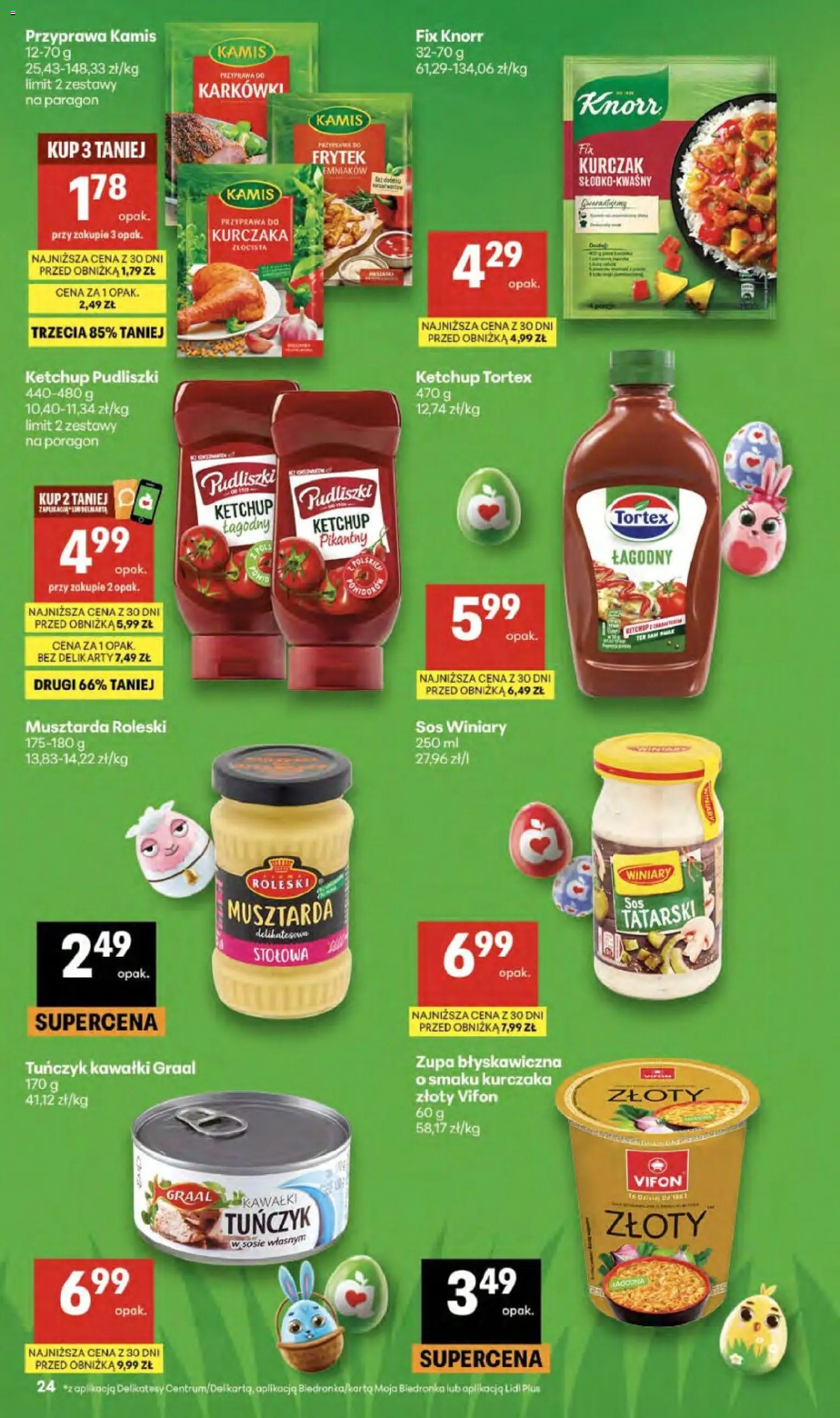 Delikatesy Centrum gazetka - Sklepy Własne od 02.04.2026 | Strona: 24 | Produkty: Ketchup pudliszki, Ketchup tortex, Vifon, Delikatesy