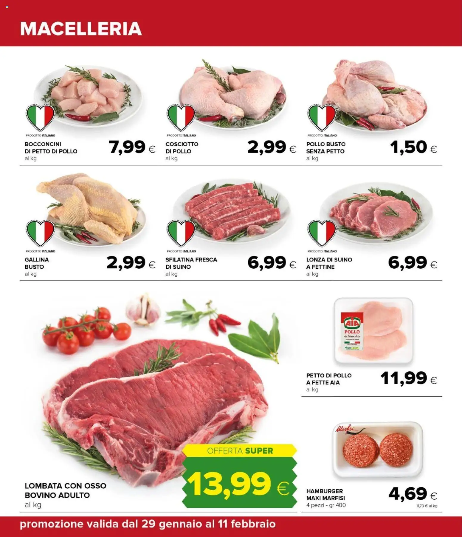 Volantino Oasi del 29.01.2026 | Pagina: 18 | Prodotti: Bovino, Petto di Pollo, Pollo, Hamburger