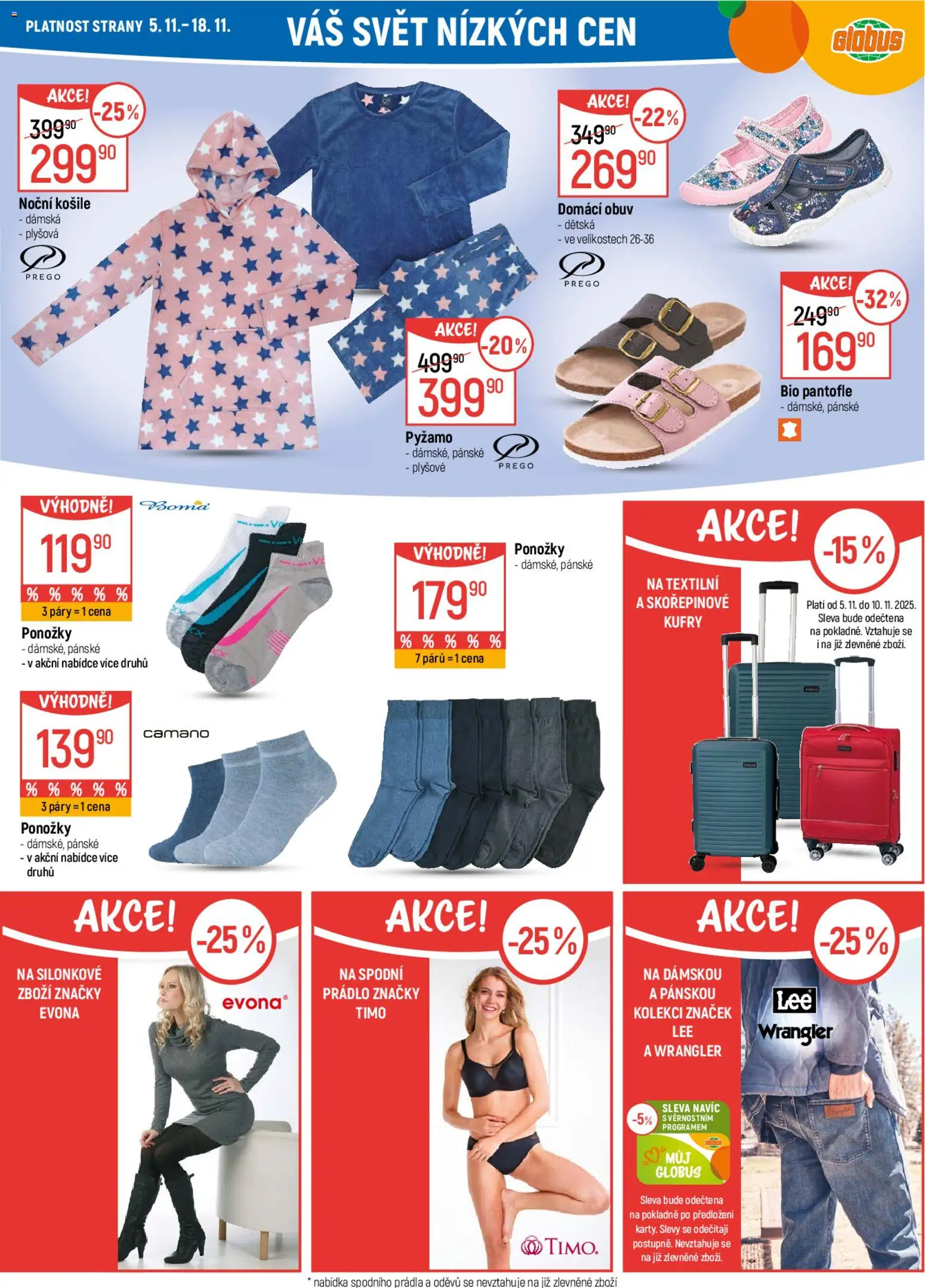 Globus leták od 05.11.2025 | Strana: 35 | Produkty: Košile, Ponožky, Pánské pyžamo, Kufry