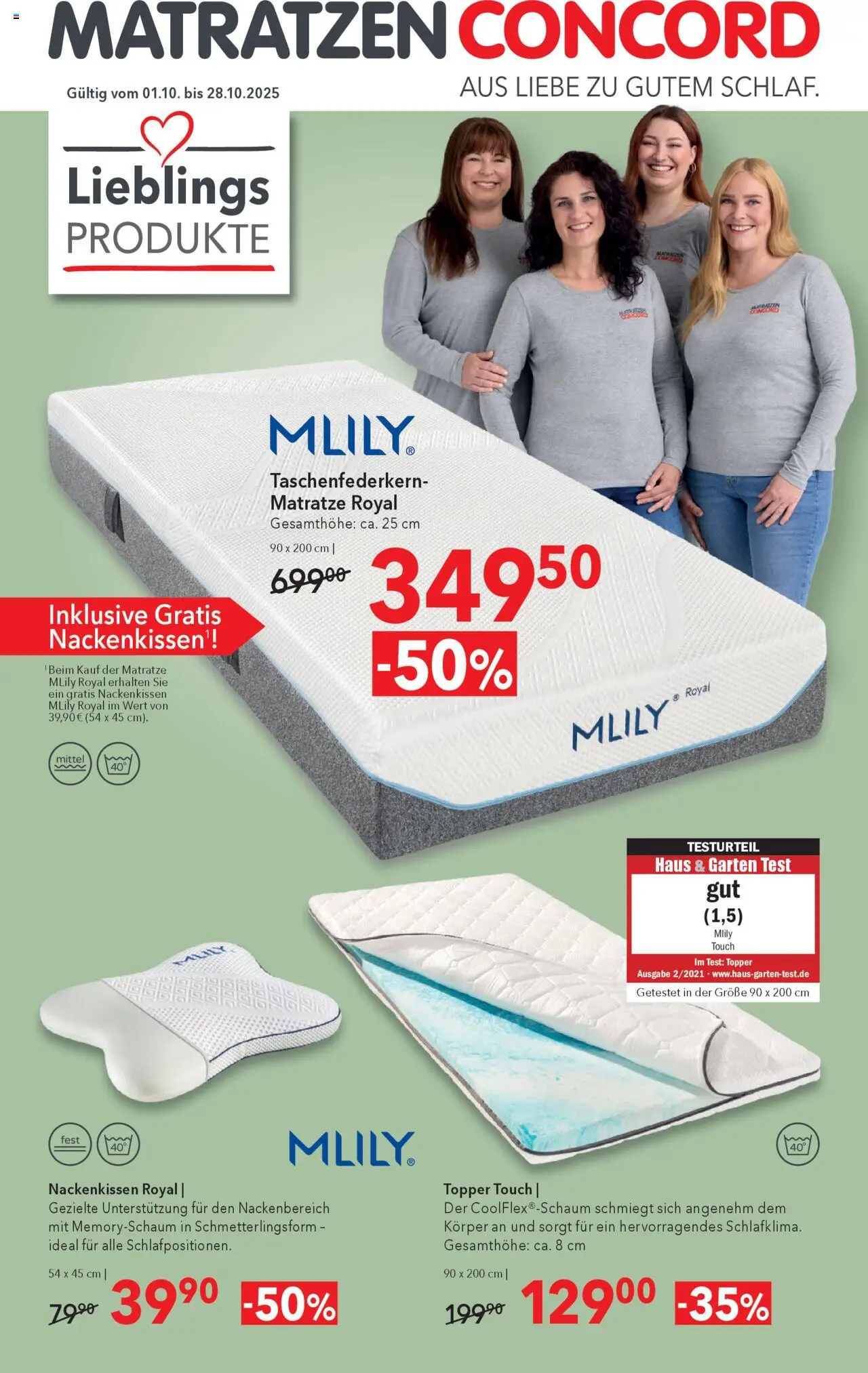 Matratzen Concord Flugblatt gültig ab 01.10.2025 | Seite: 1 | Produkte: Matratze