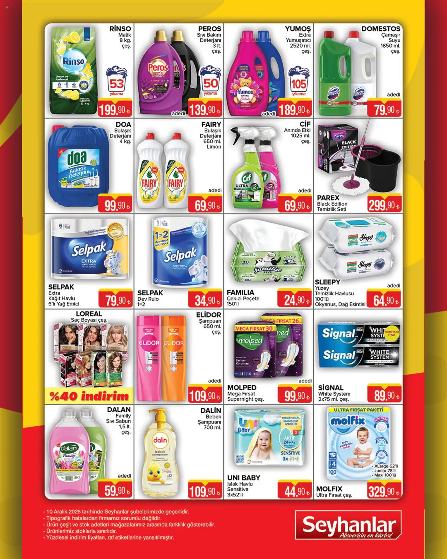 Seyhanlar Market Katalog - 10.12.2025 tarihinden itibaren geçerlidir | Sayfa: 9 | Ürünler: Çamaşır deterjanı, Yumuşatıcı, Kağıt havlu, Limon