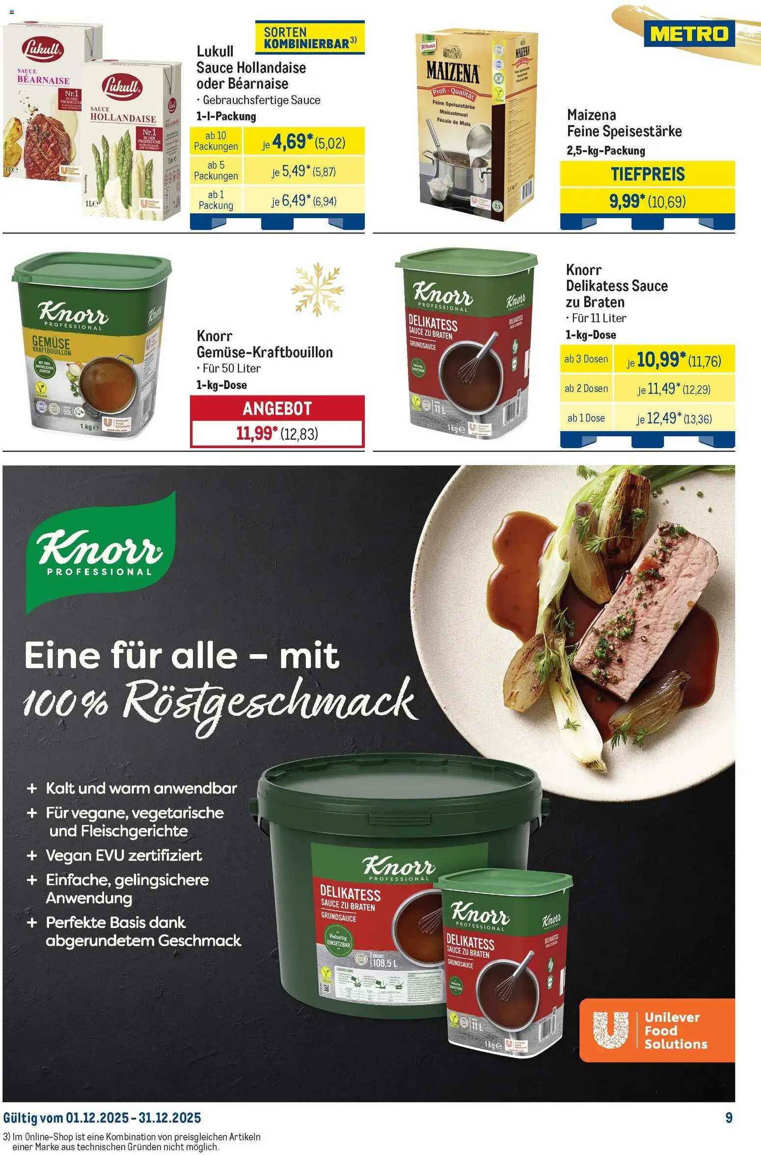 Metro Monats-Menü – gültig ab 01.12.2025 | Seite: 9 | Produkte: Knorr, Gemüse