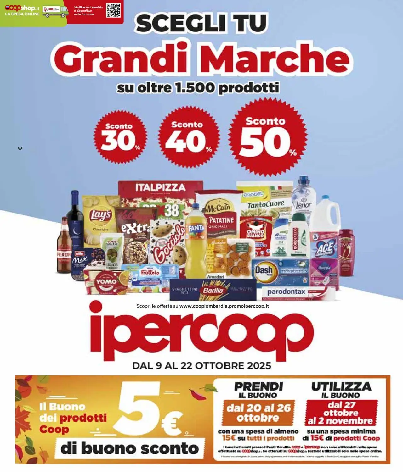 Volantino Ipercoop del 09.10.2025 | Pagina: 1 | Prodotti: Patatine, Fanta
