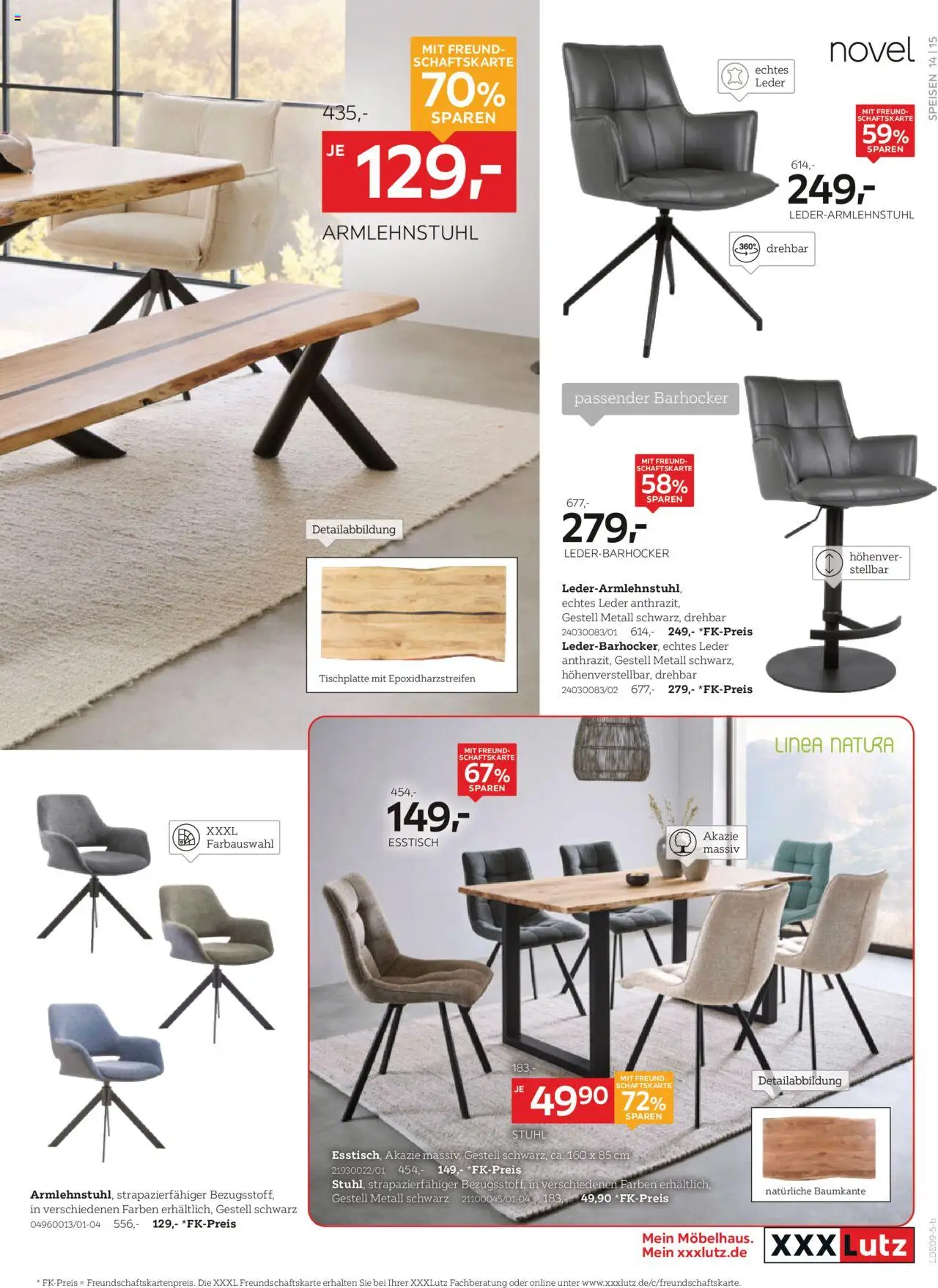 XXXL Lutz Prospekt 	 – gültig ab 08.09.2025 | Seite: 19 | Produkte: Esstisch, Barhocker, Stuhl