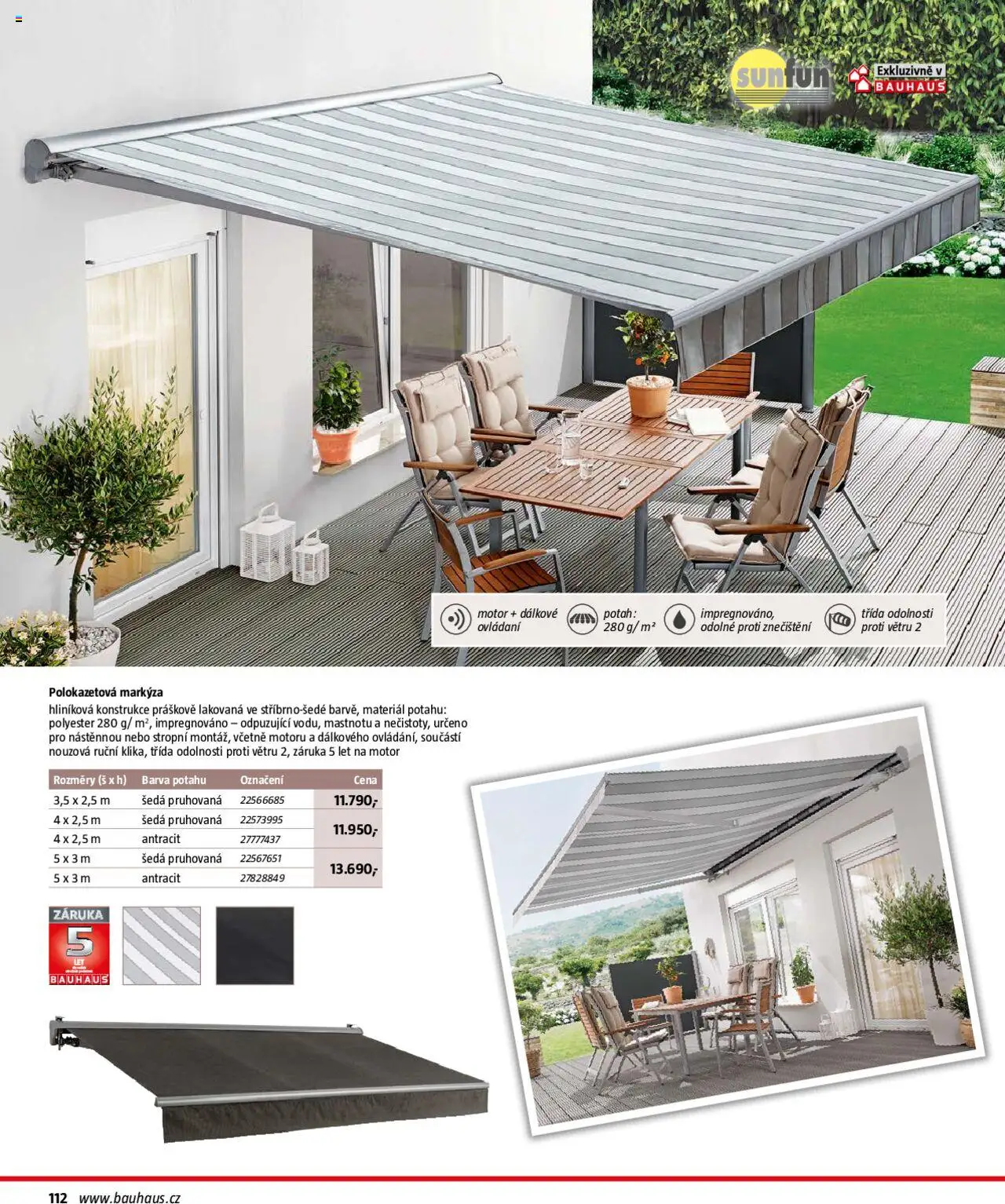 Bauhaus katalog Zahradní nábytek od 01.04.2025 | Strana: 112 | Produkty: Markýza